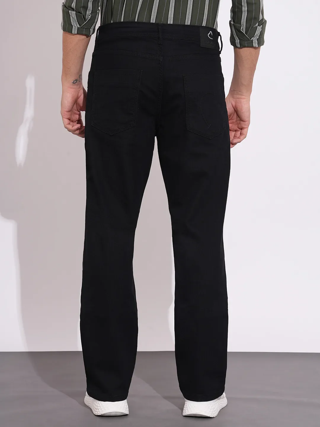 Black Boot Cut Fit Denims For Men By Being Human Clothing - Image 3