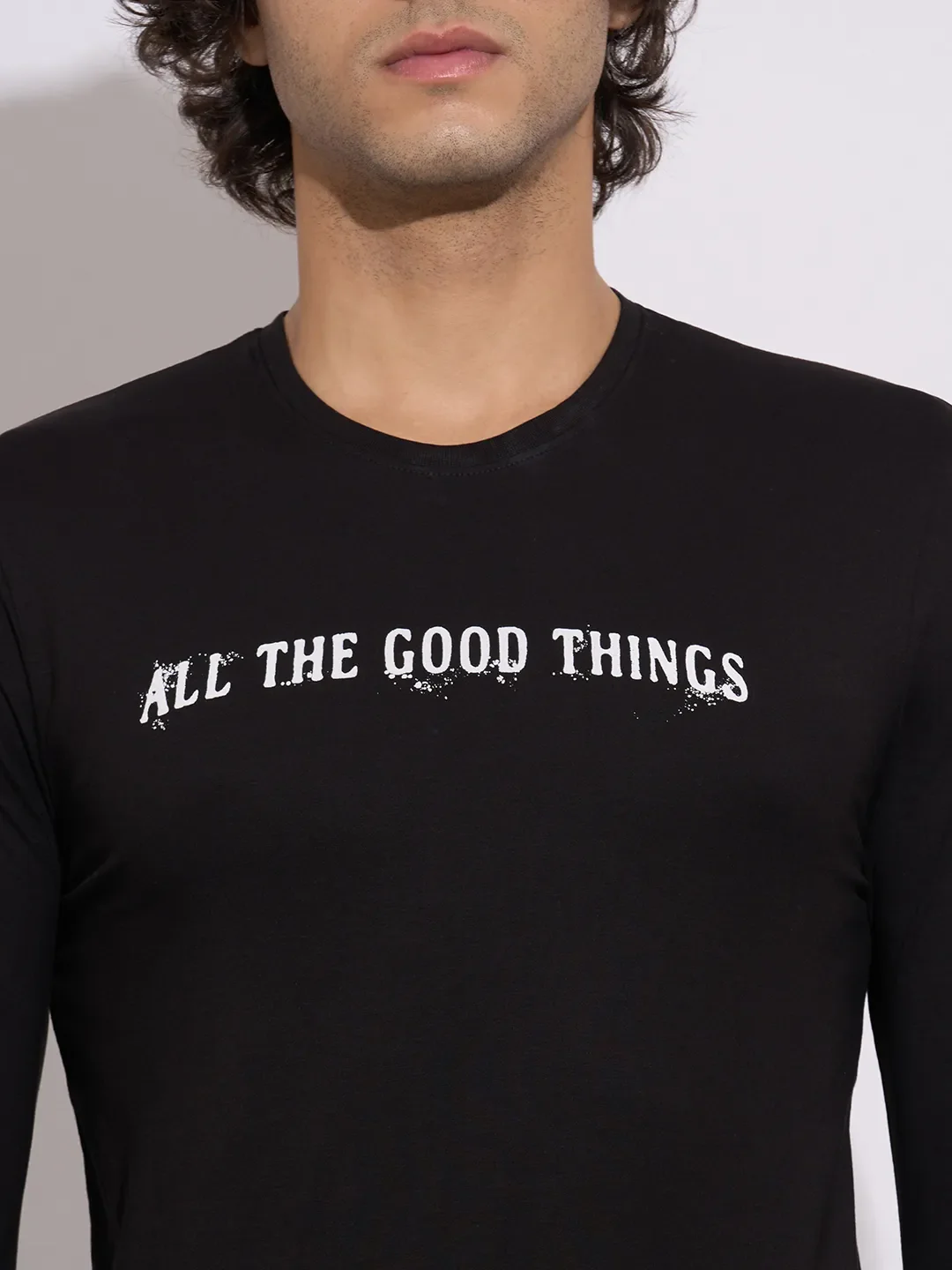 Black Moderno Fit Round Neck Men's T-Shirt by Being Human Clothing - Image 5