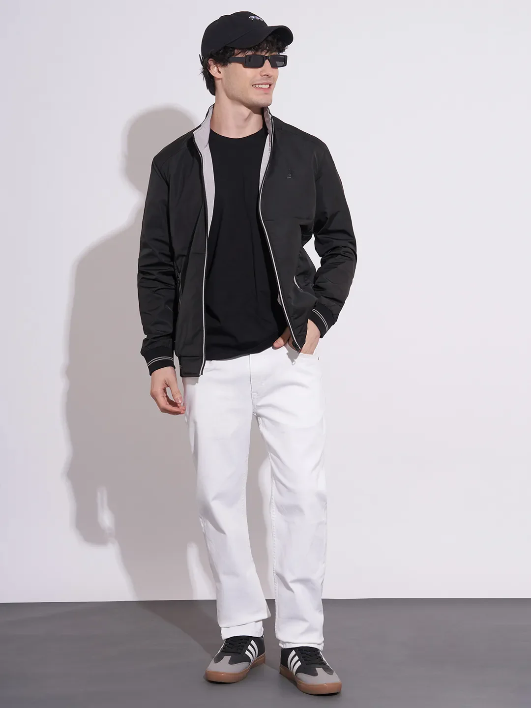 Black Regular Fit Long Sleeves Polyester Men's Jacket by Being Human Clothing - Image 5