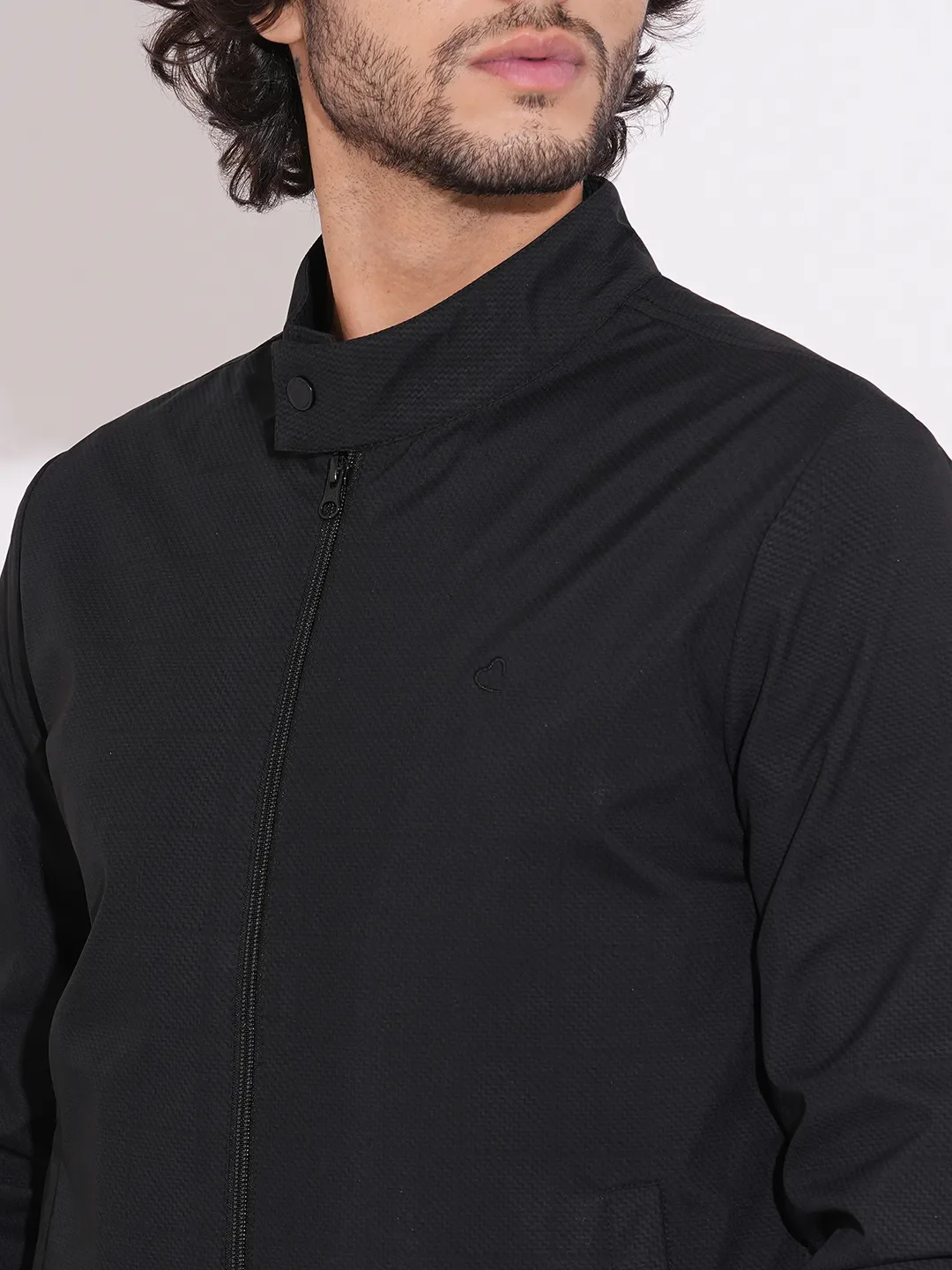 Black Regular Fit Long Sleeves Polyester Men's Jacket by Being Human Clothing - Image 5