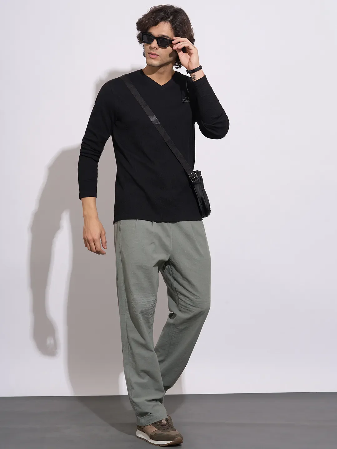 Black Moderno Fit Men's Long Sleeves T-Shirt by Being Human Clothing - Image 4