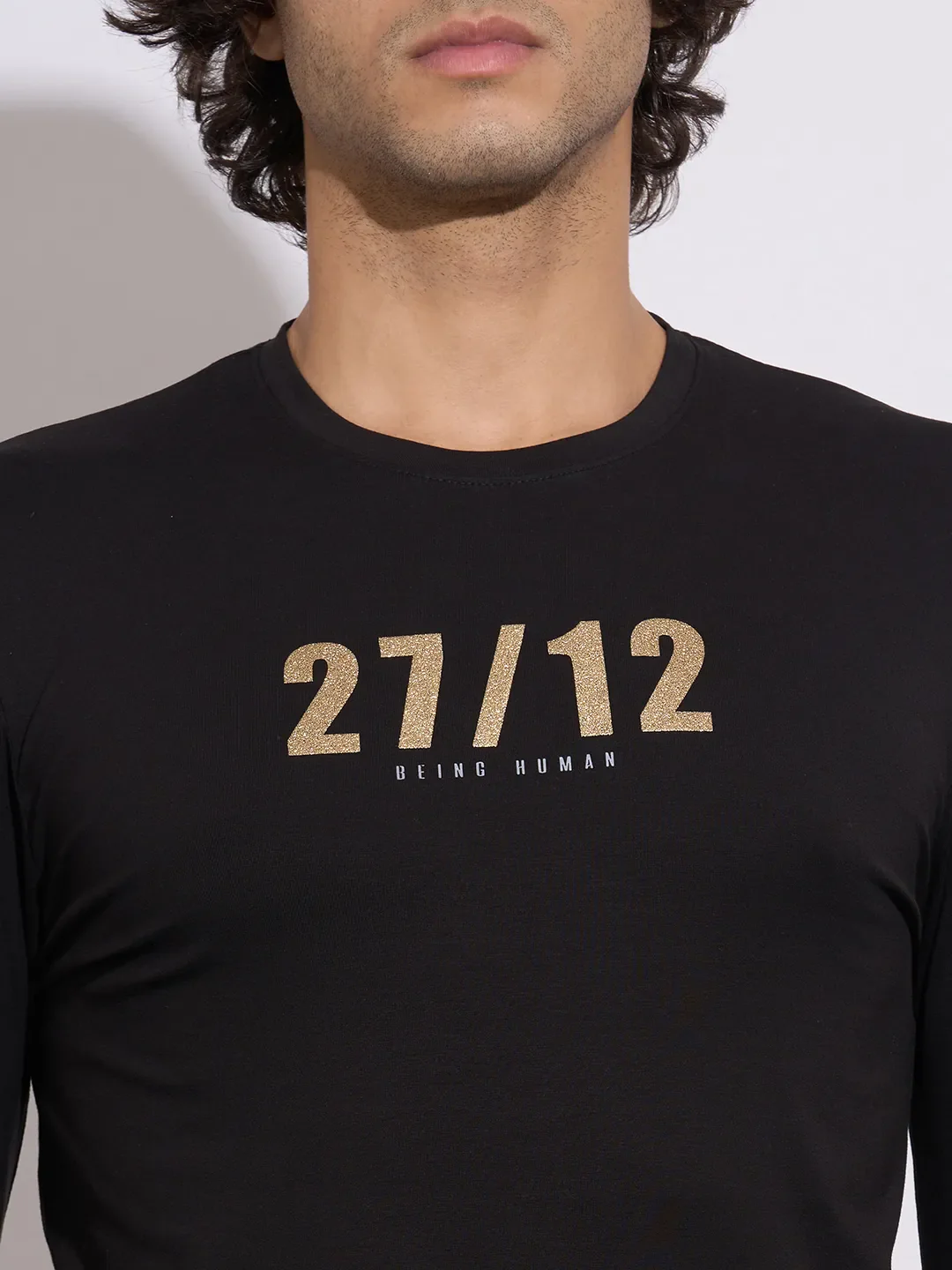 Black Moderno Fit Round Neck Men's T-Shirt by Being Human Clothing - Image 5