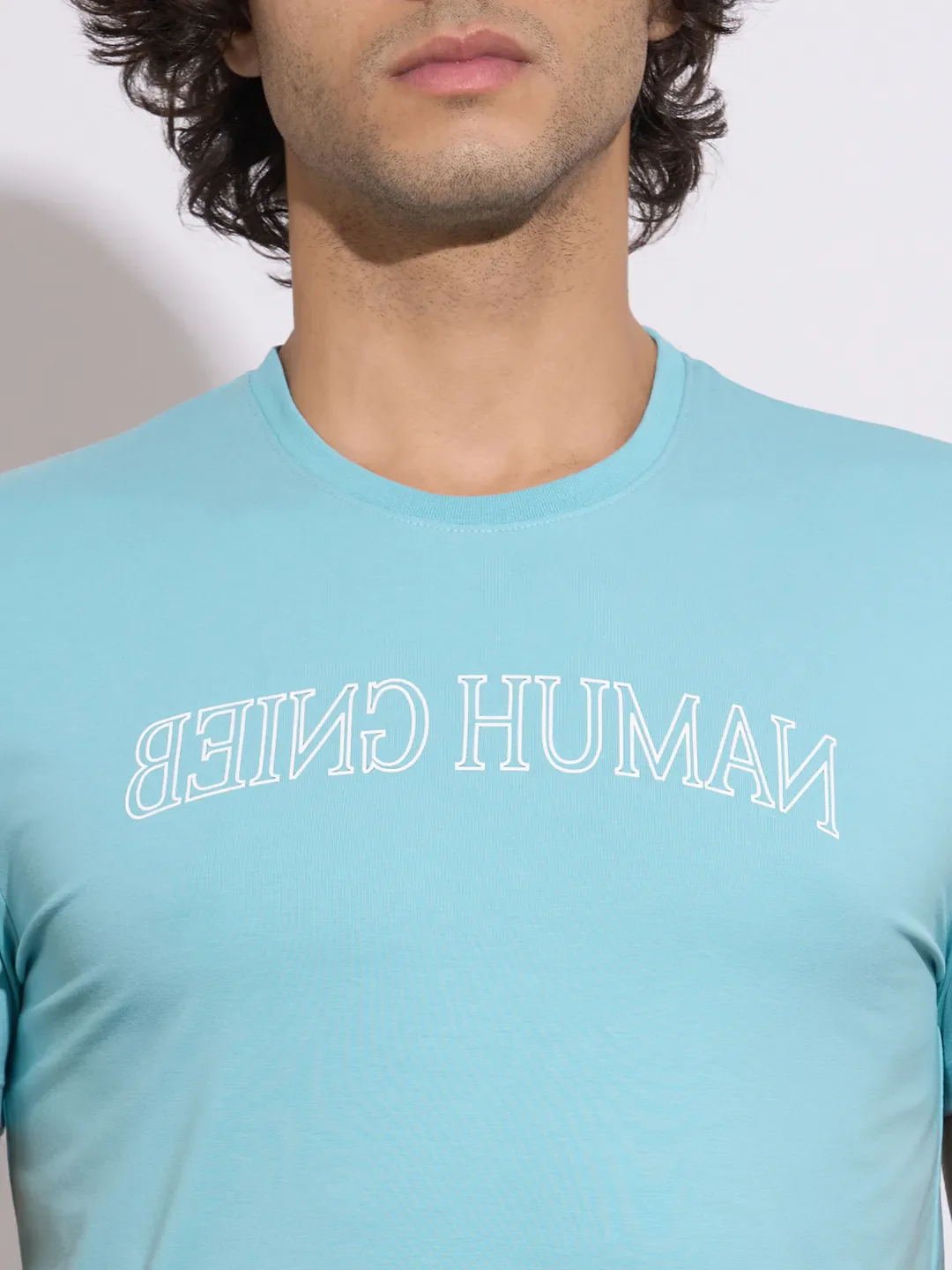 Blue Moderno Fit Men's Short Sleeves T-Shirt by Being Human Clothing - Image 5