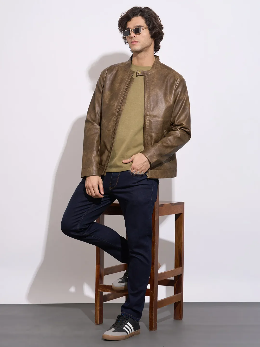 Brown Regular Fit Men's Jacket by Being Human Clothing - Image 4