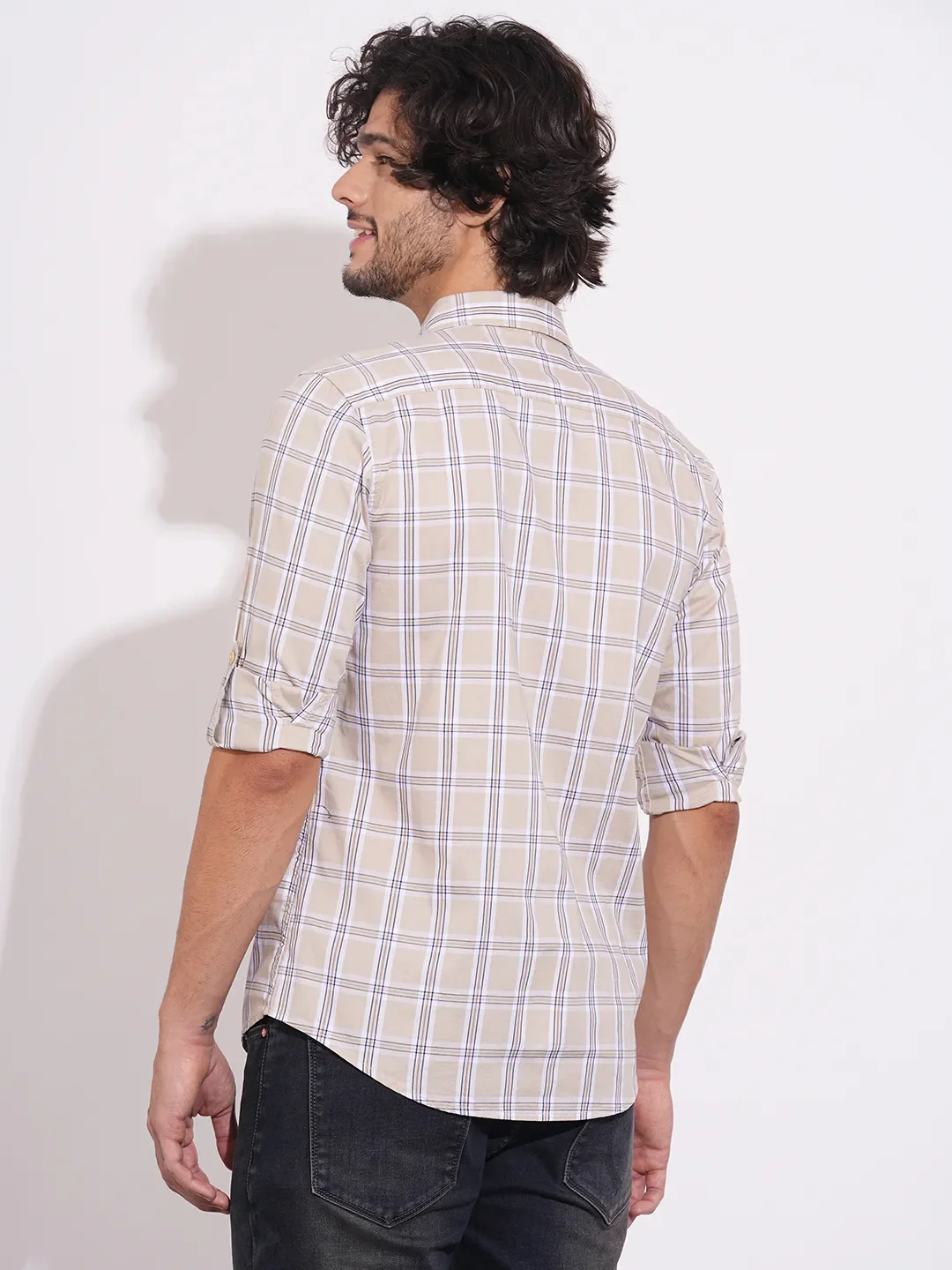 Brown Regular Fit Regular Collar Men's Shirt by Being Human Clothing - Image 3