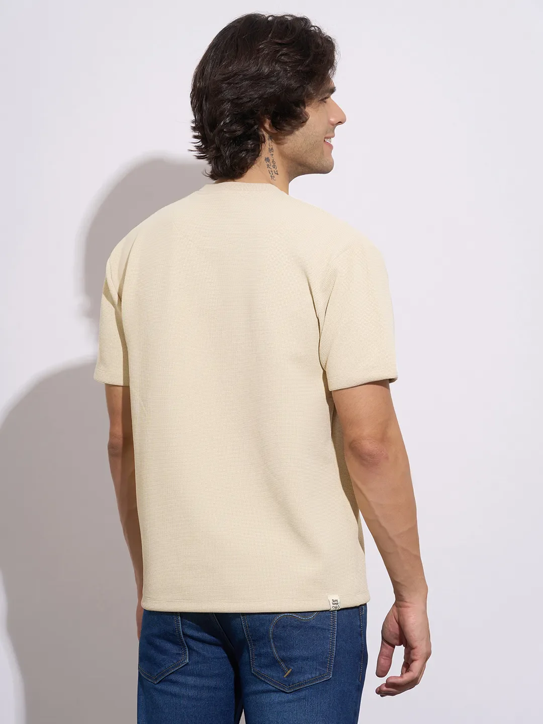 Chalk Easy Fit Round Neck Men's T-Shirt by Being Human Clothing - Image 3