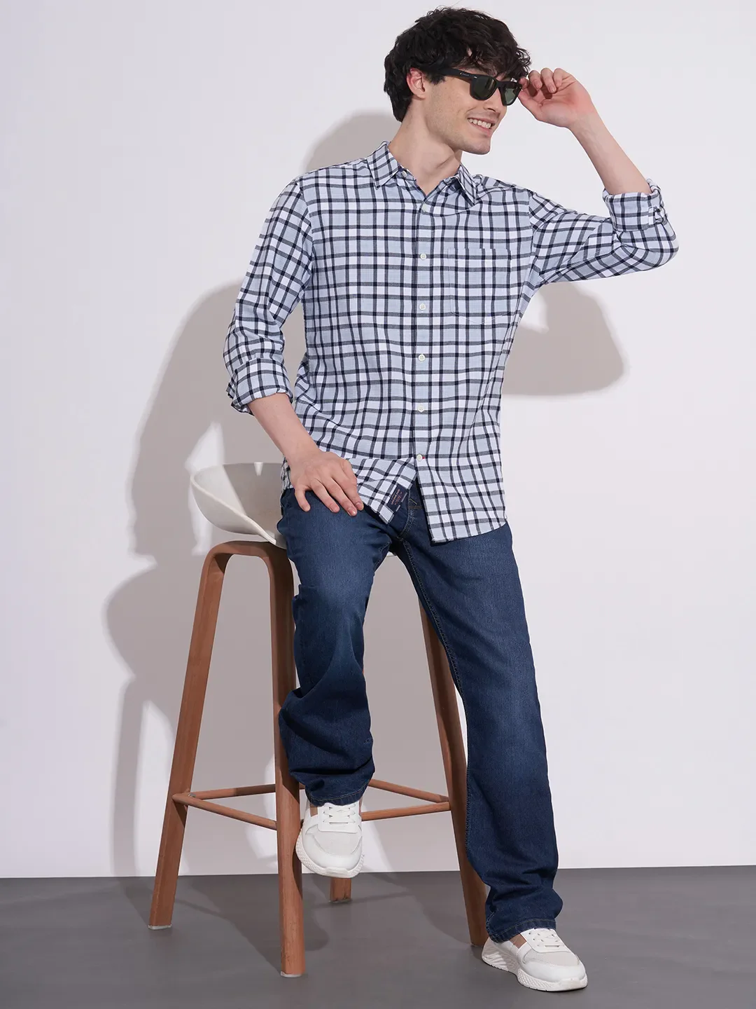 Dark Blue Boot Cut Fit Denims For Men By Being Human Clothing - Image 4