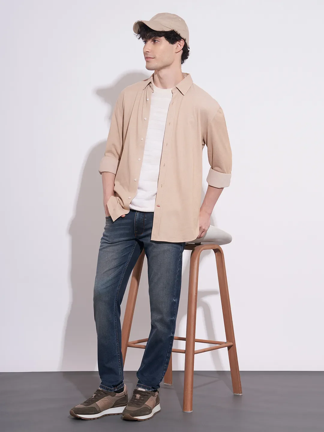 Dark Blue Straight Fit Denims For Men By Being Human Clothing - Image 4