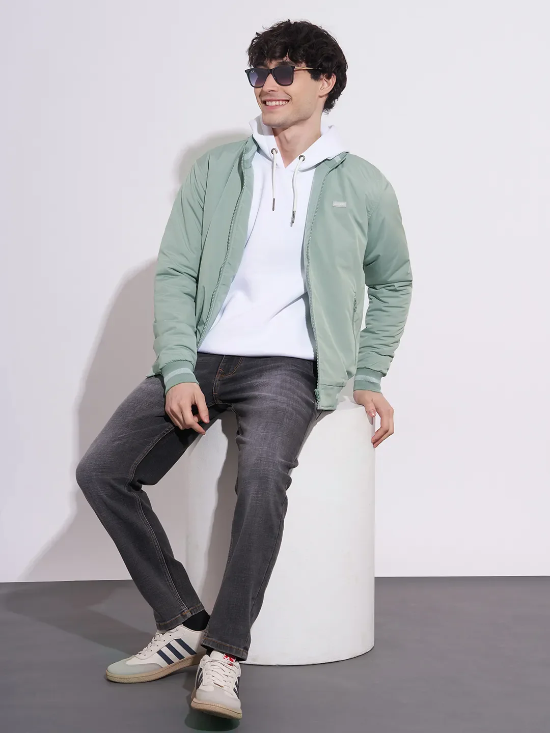 Green Regular Fit Long Sleeves Polyester Men's Jacket by Being Human Clothing - Image 4