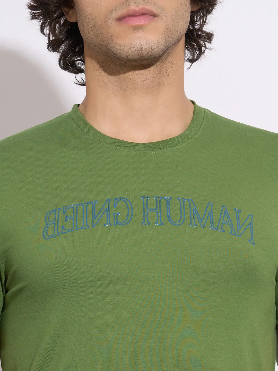 Green Moderno Fit Round Neck Men's T-Shirt by Being Human Clothing - Image 5