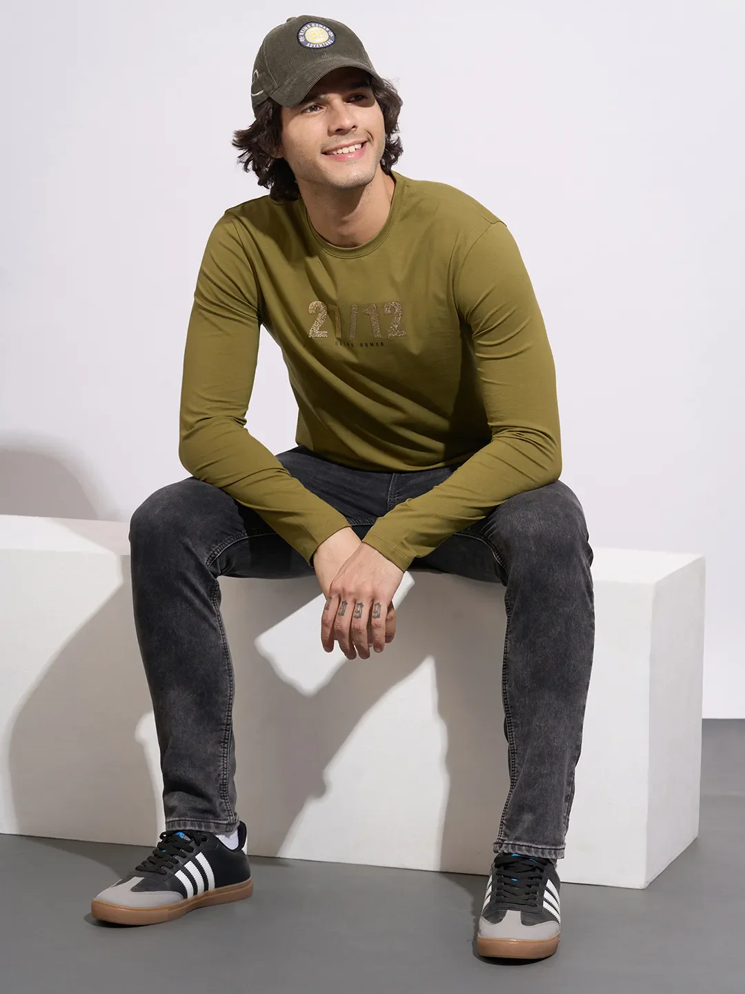 Grey Cropped Fit Denims For Men By Being Human Clothing - Image 4