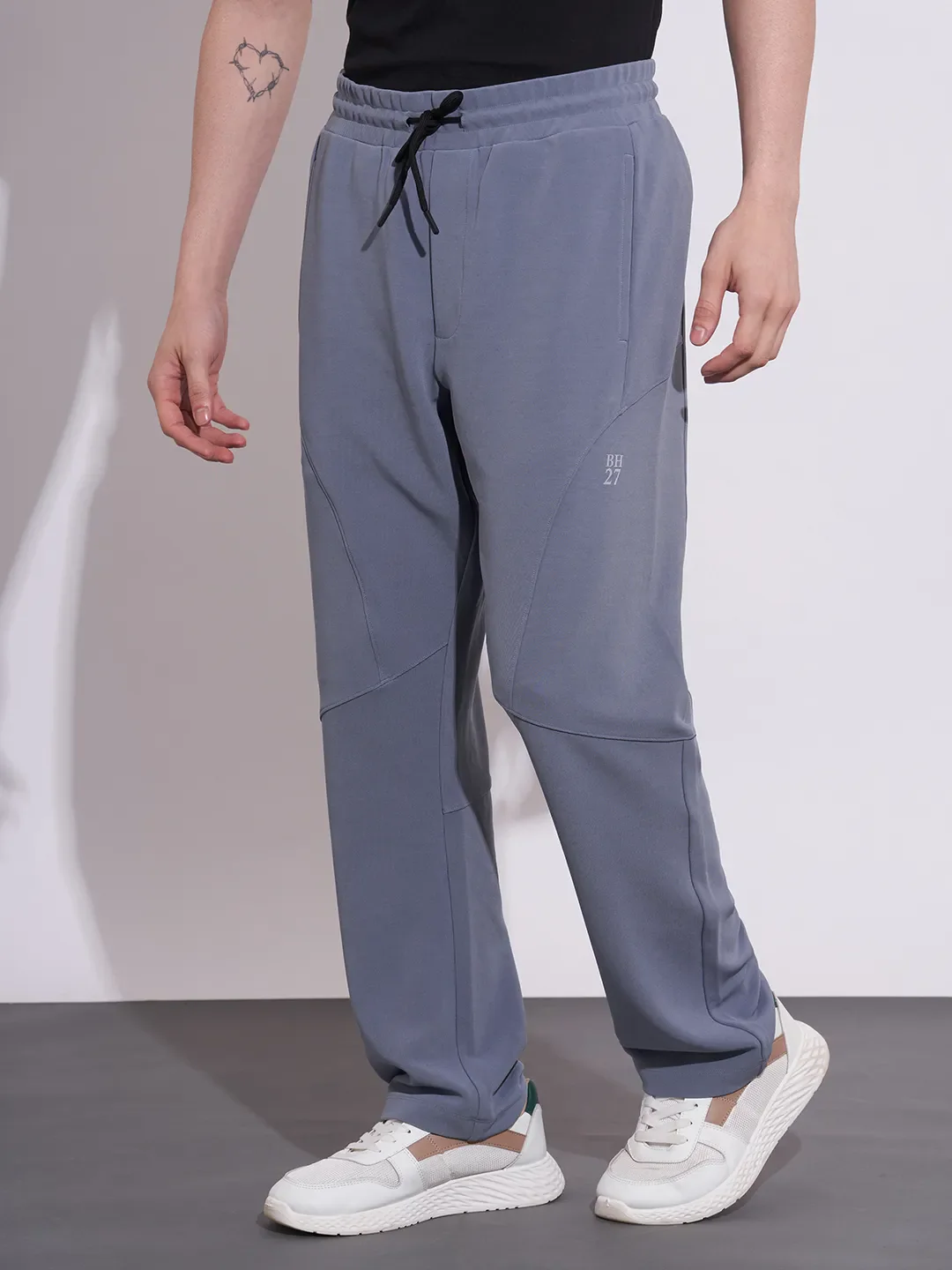 Grey Regular Fit Polyester Blend Men's Track Pants by Being Human Clothing - Image 2