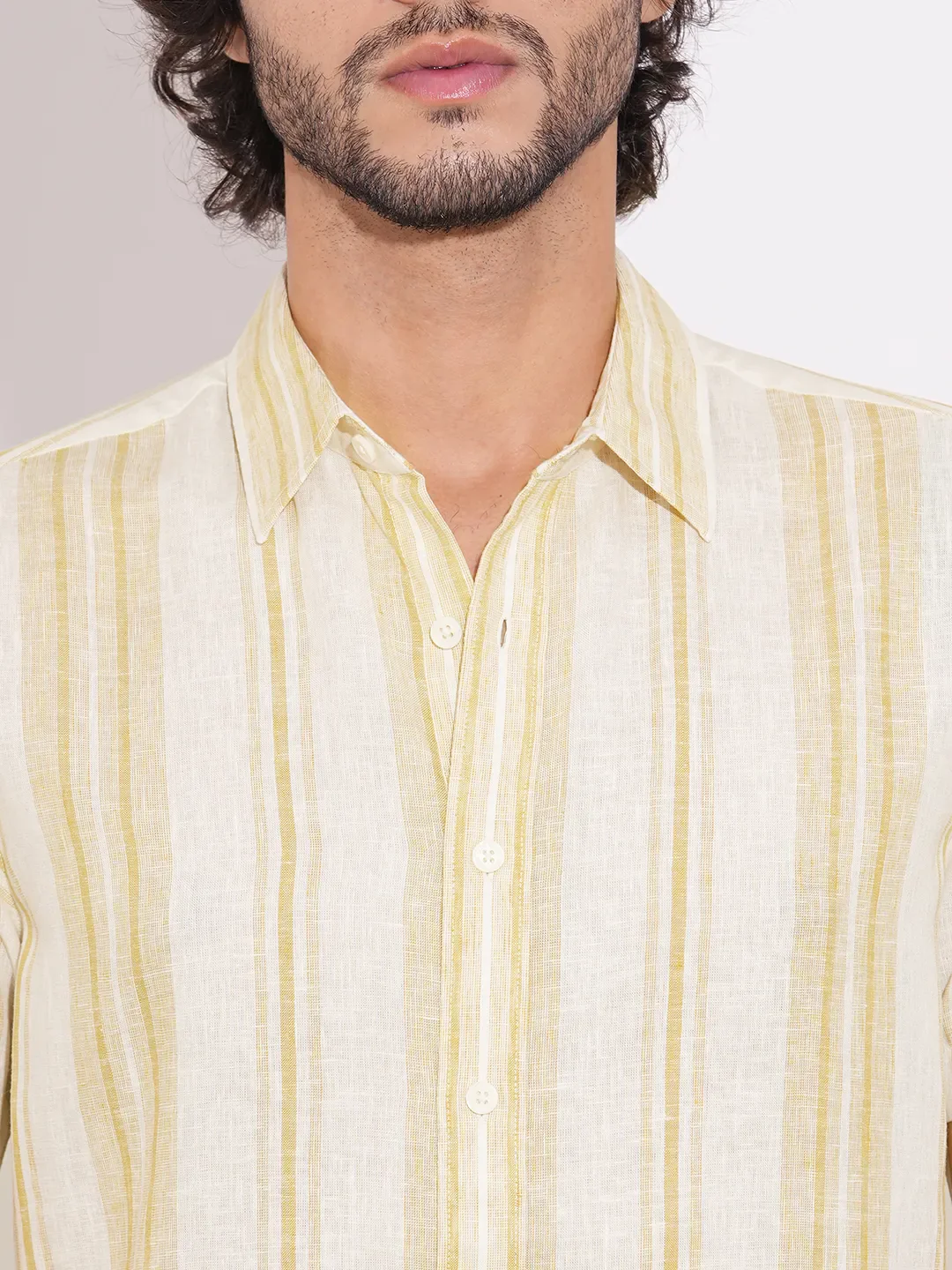 Khaki Regular Fit Regular Collar Men's Shirt by Being Human Clothing - Image 5