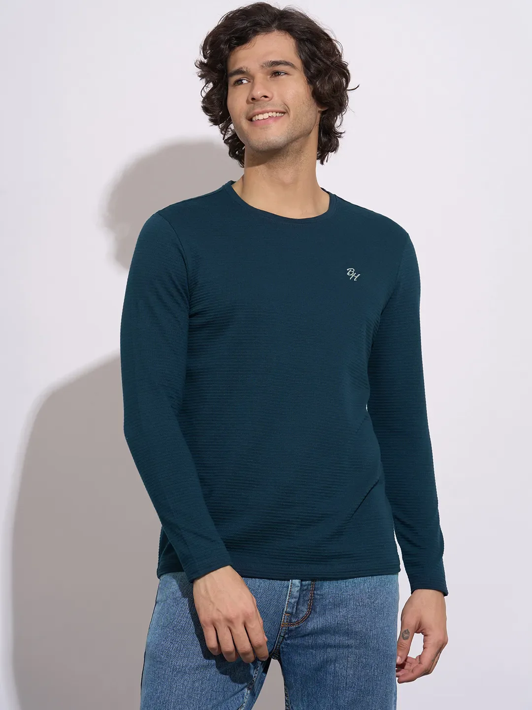 Navy Moderno Fit Round Neck Men's T-Shirt by Being Human Clothing