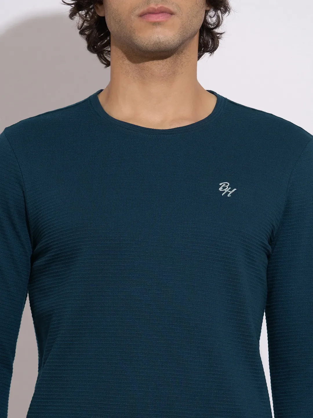 Navy Moderno Fit Round Neck Men's T-Shirt by Being Human Clothing - Image 5