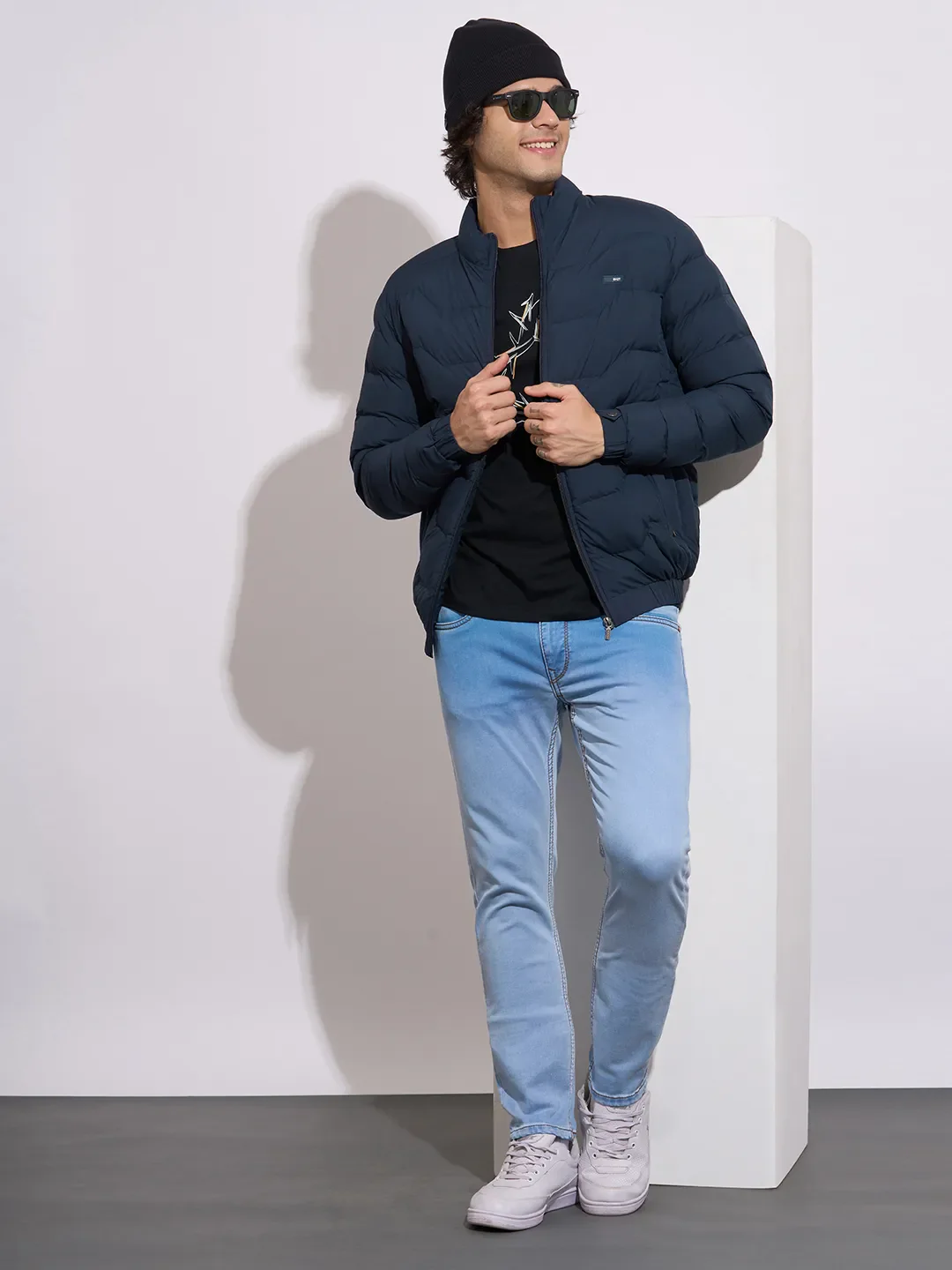 Blue Regular Fit Long Sleeves Polyester Men's Jacket by Being Human Clothing - Image 4