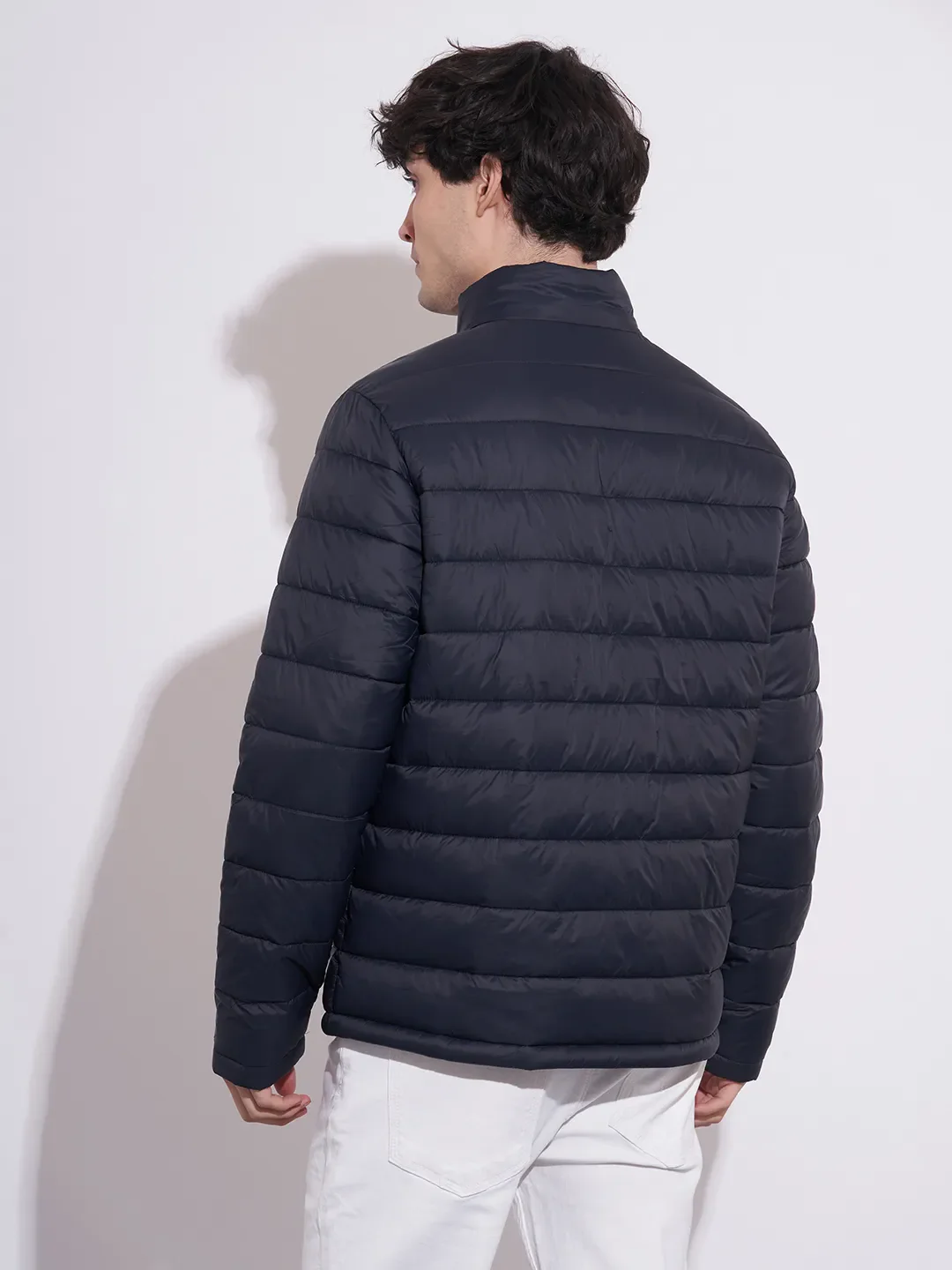 Navy Regular Fit Men's Jacket by Being Human Clothing - Image 3