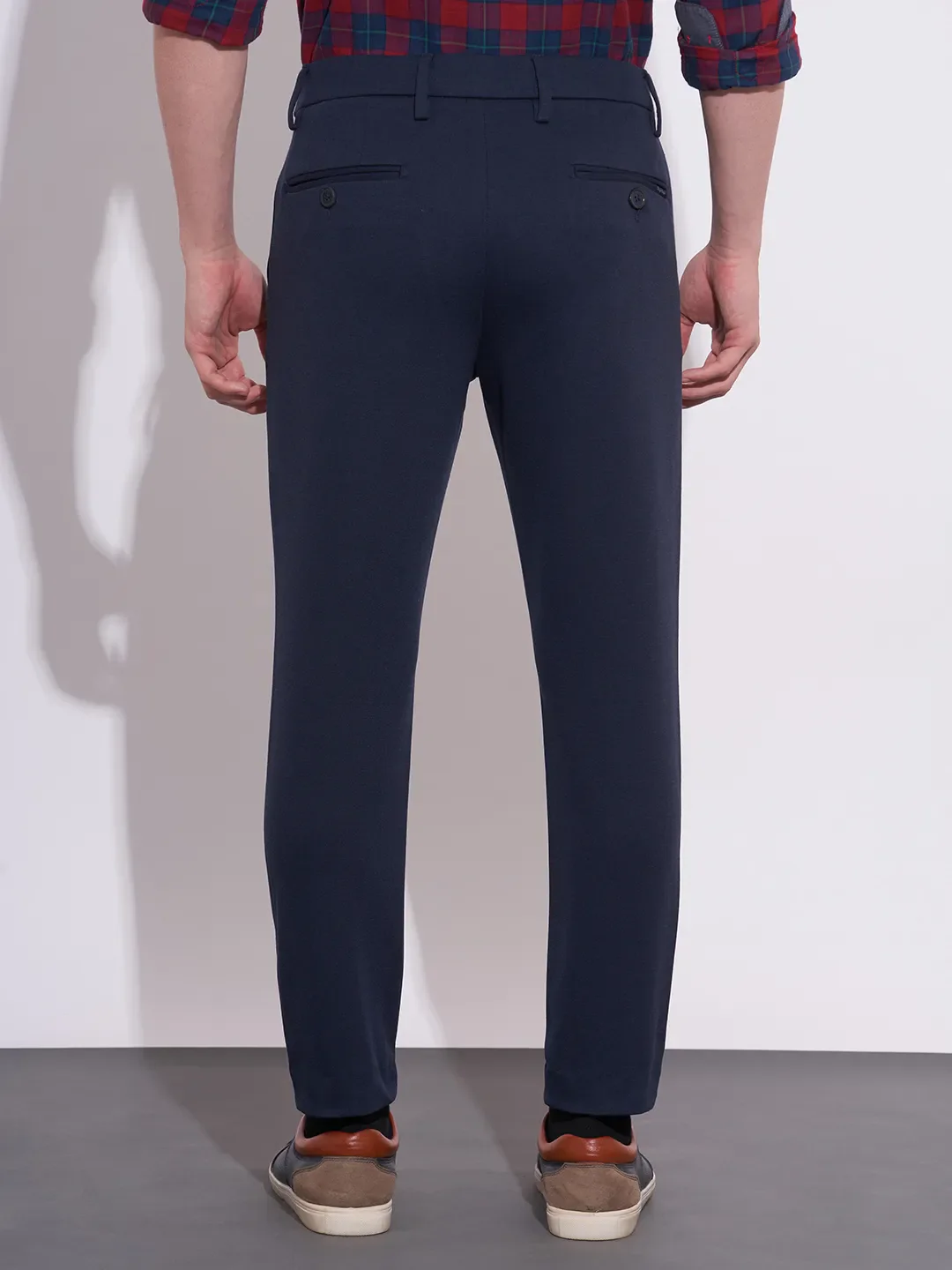 Navy Cropped Fit Chinos For Men By Being Human Clothing - Image 3