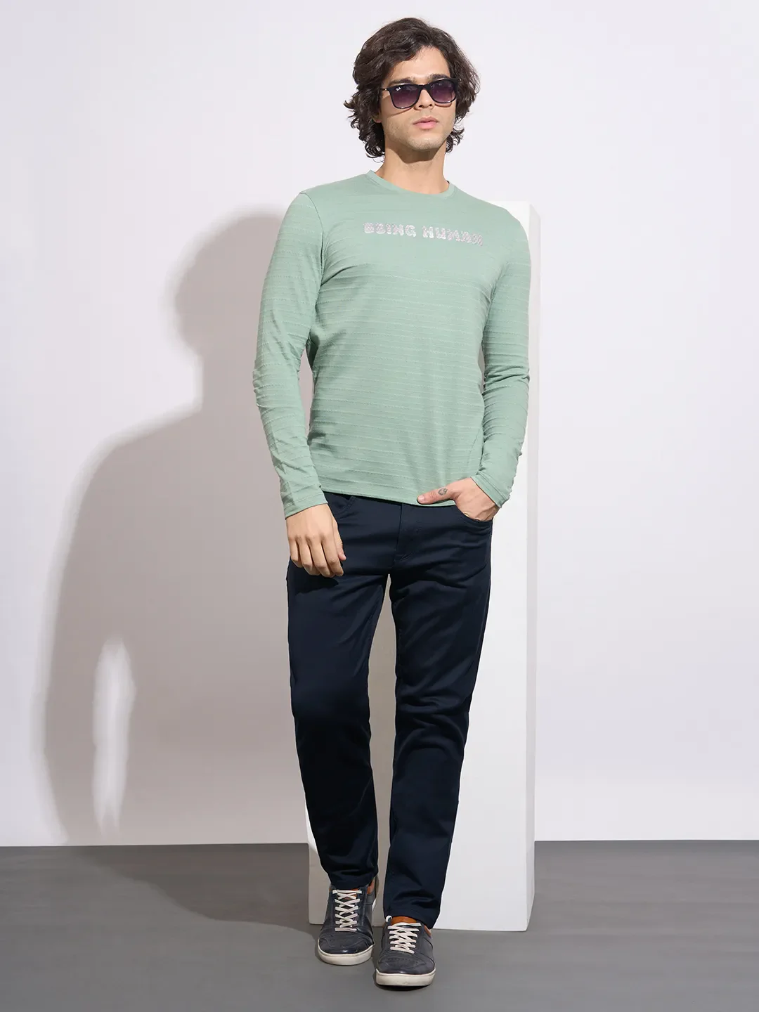 Navy Slim Fit Denims For Men By Being Human Clothing - Image 4