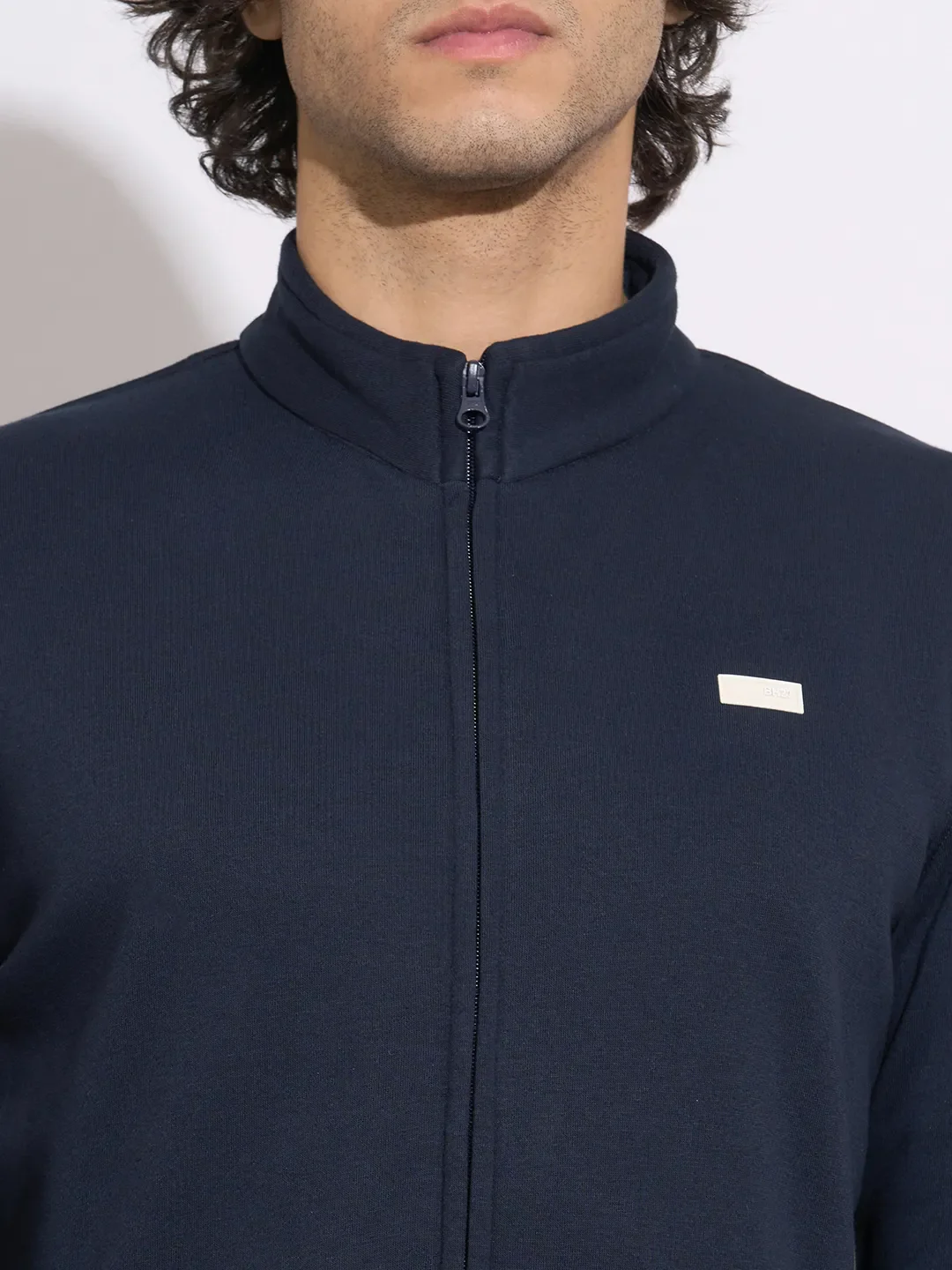 Navy Regular Fit Round Neck Men's Sweatshirt by Being Human Clothing - Image 5