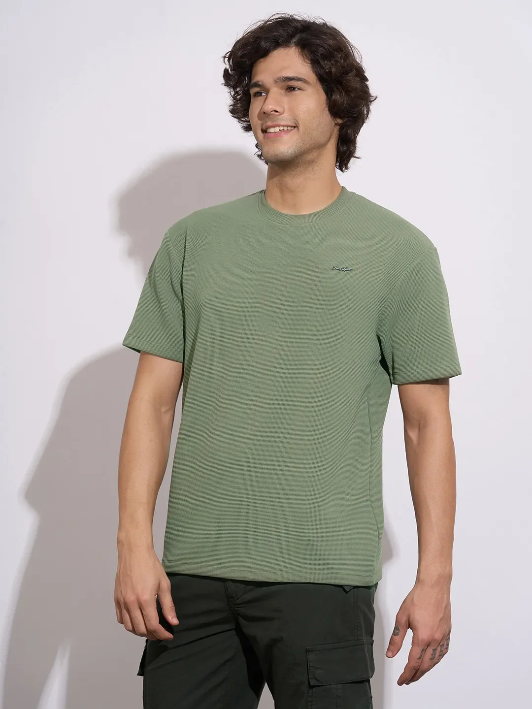 Olive Easy Fit Men's Short Sleeves T-Shirt by Being Human Clothing - Image 2