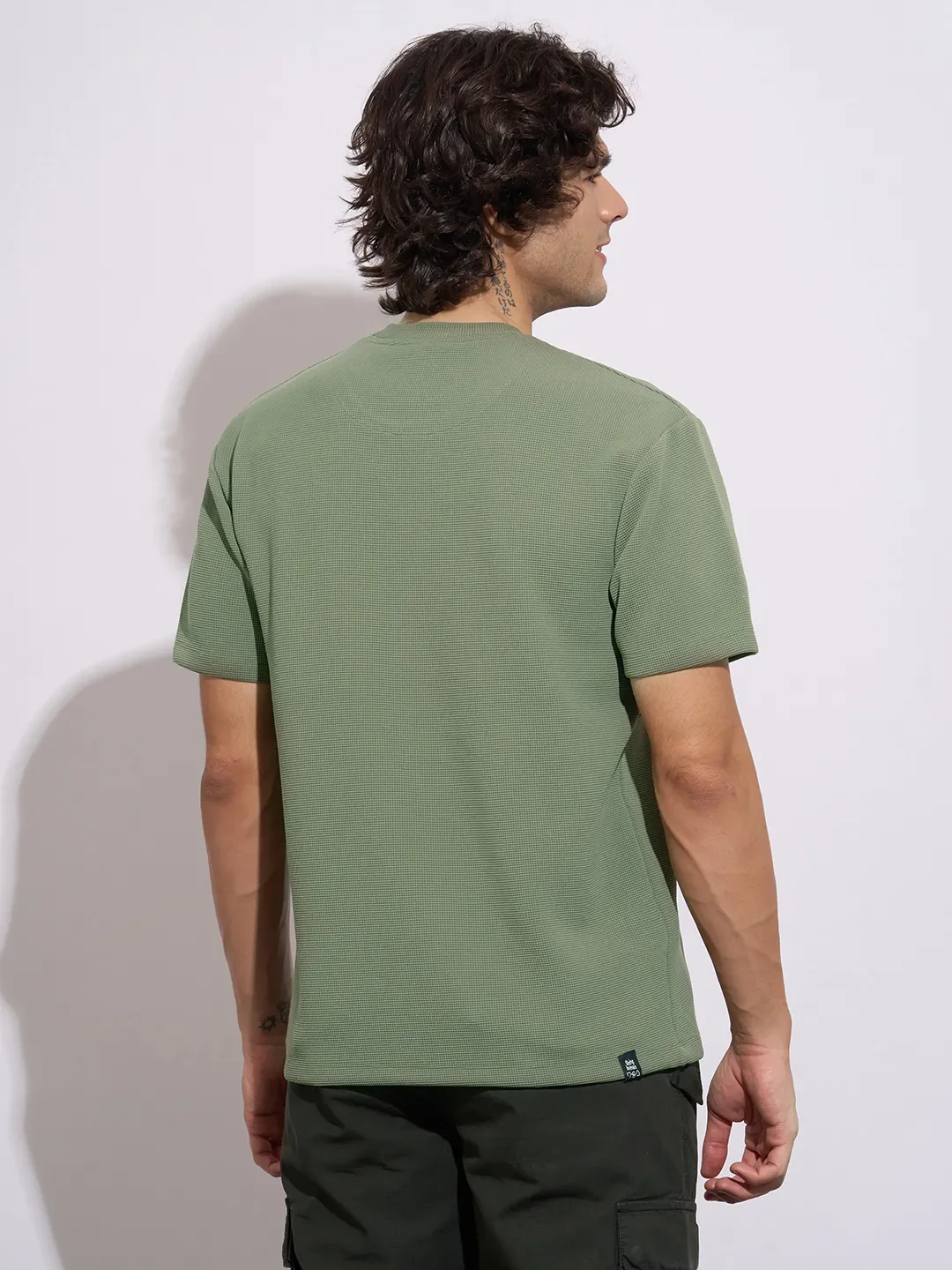 Olive Easy Fit Men's Short Sleeves T-Shirt by Being Human Clothing - Image 3