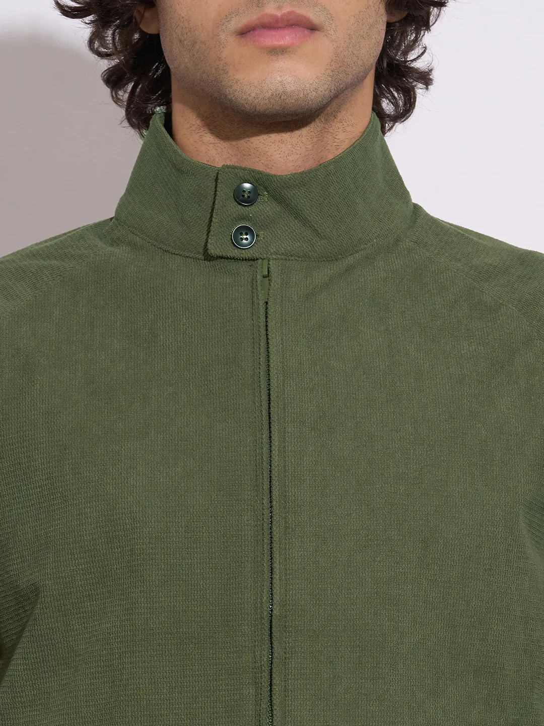 Olive Regular Fit Men's Jacket by Being Human Clothing - Image 5