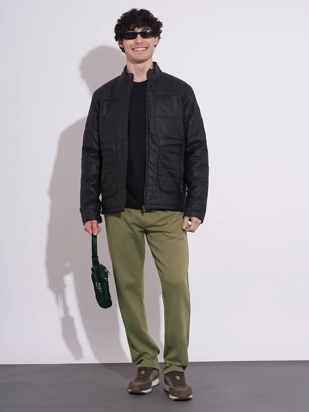 Olive Regular Fit Track Pants For Men By Being Human Clothing - Image 4