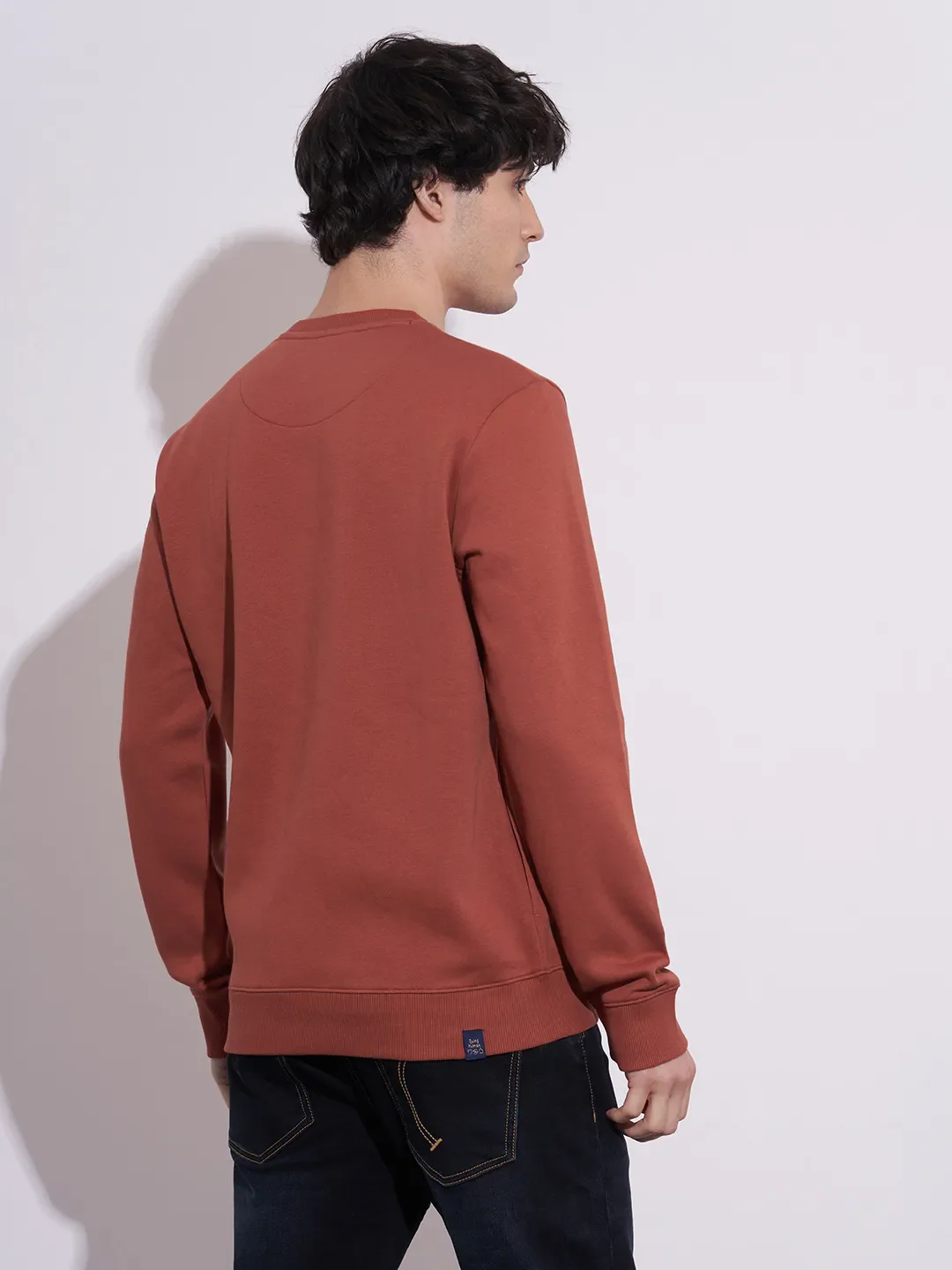 Red Regular Fit Round Neck Men's Sweatshirt by Being Human Clothing - Image 3