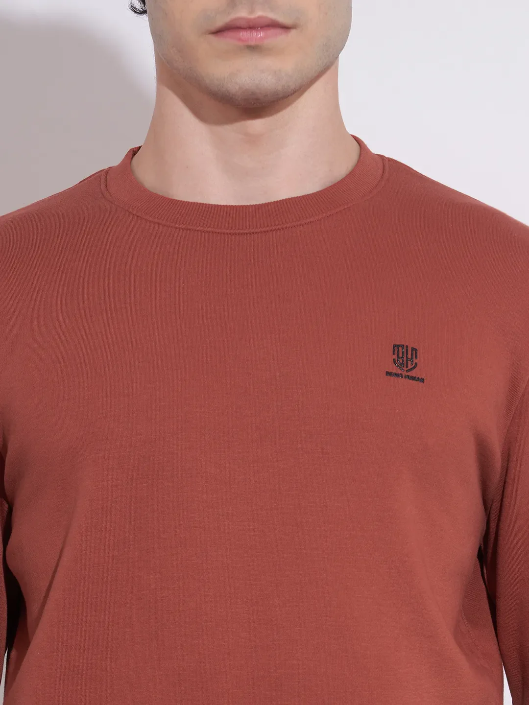 Red Regular Fit Round Neck Men's Sweatshirt by Being Human Clothing - Image 5