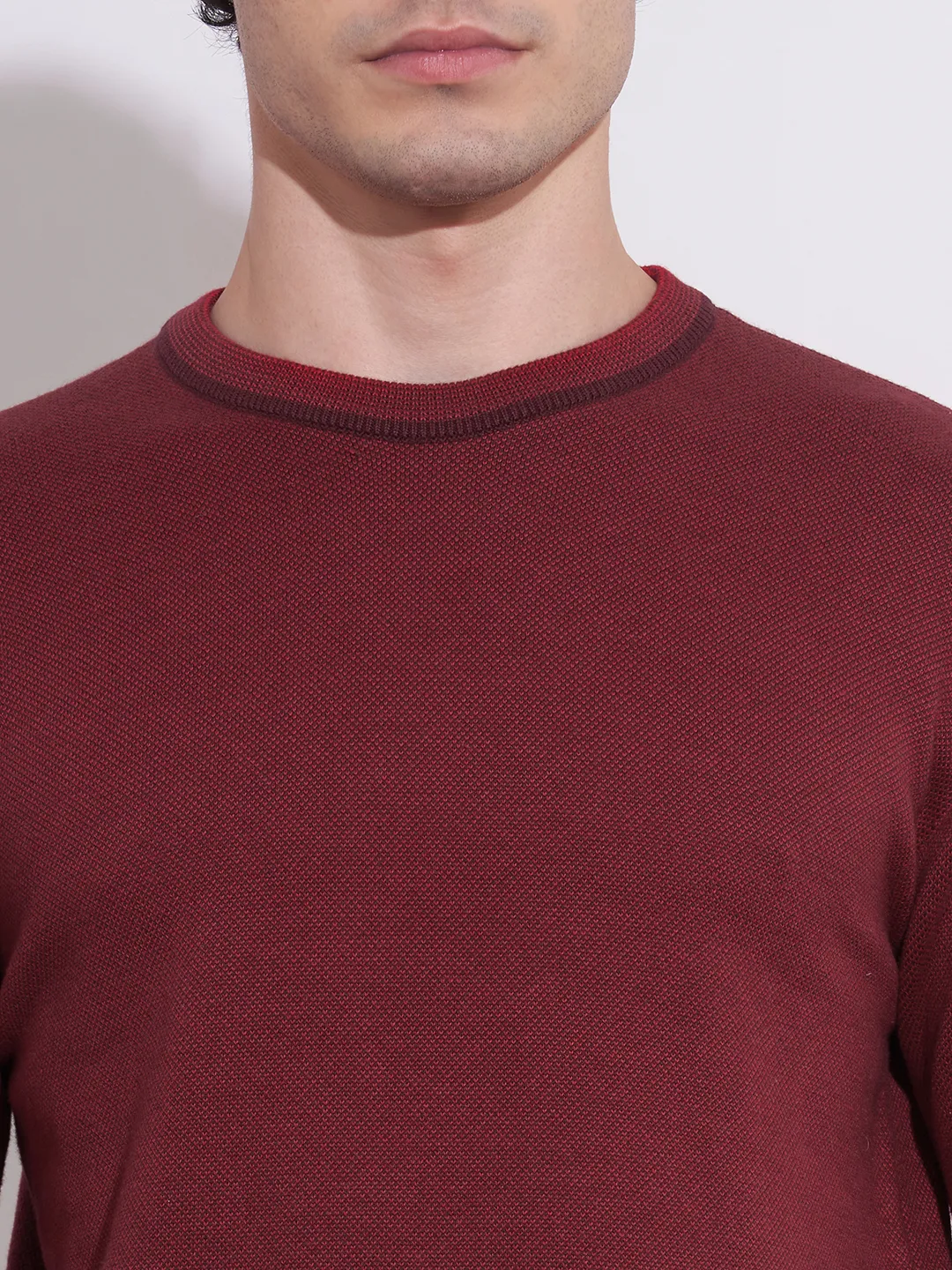 Red Regular Fit Round Neck Long Sleeves Men's Sweatshirt by Being Human Clothing - Image 5