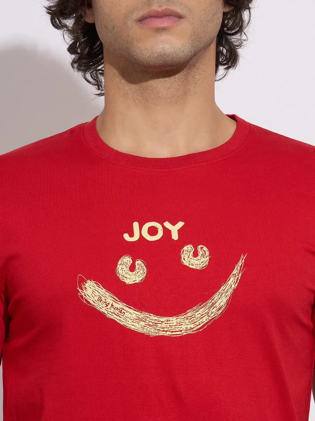 Red Moderno Fit Round Neck Men's T-Shirt by Being Human Clothing - Image 5
