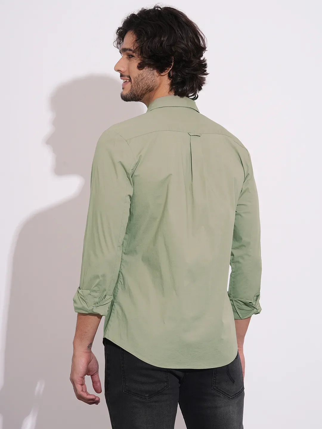 Sand Regular Fit Regular Collar Men's Shirt by Being Human Clothing - Image 3