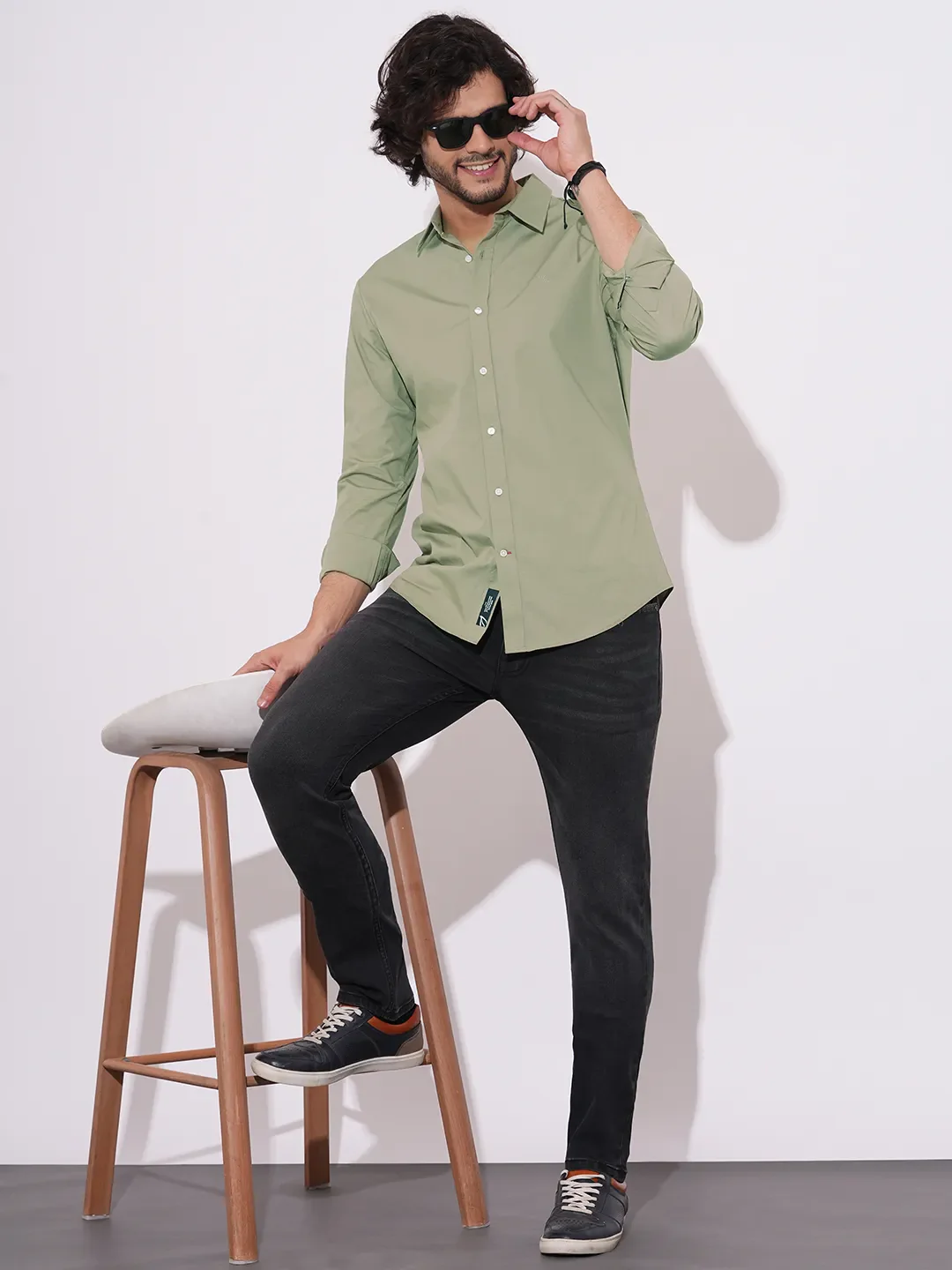 Sand Regular Fit Regular Collar Men's Shirt by Being Human Clothing - Image 4