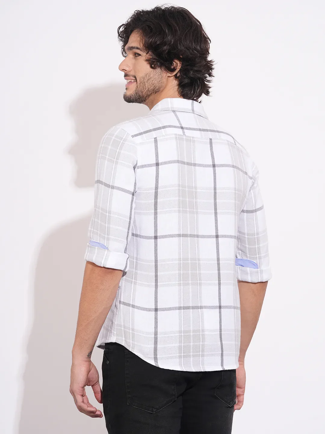 Cream Regular Fit Regular Collar Men's Shirt by Being Human Clothing - Image 3