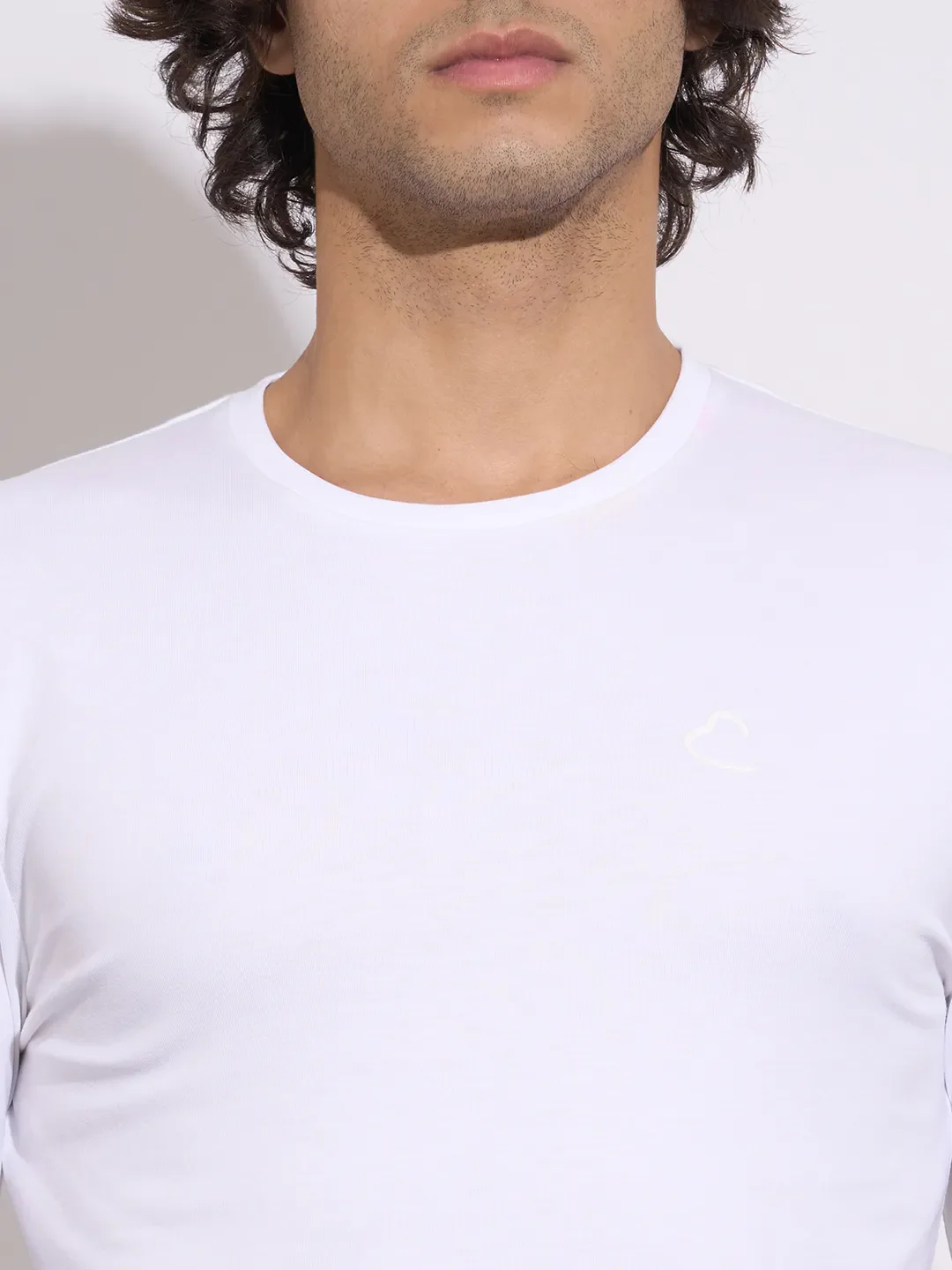 White Moderno Fit Round Neck Men's T-Shirt by Being Human Clothing - Image 5