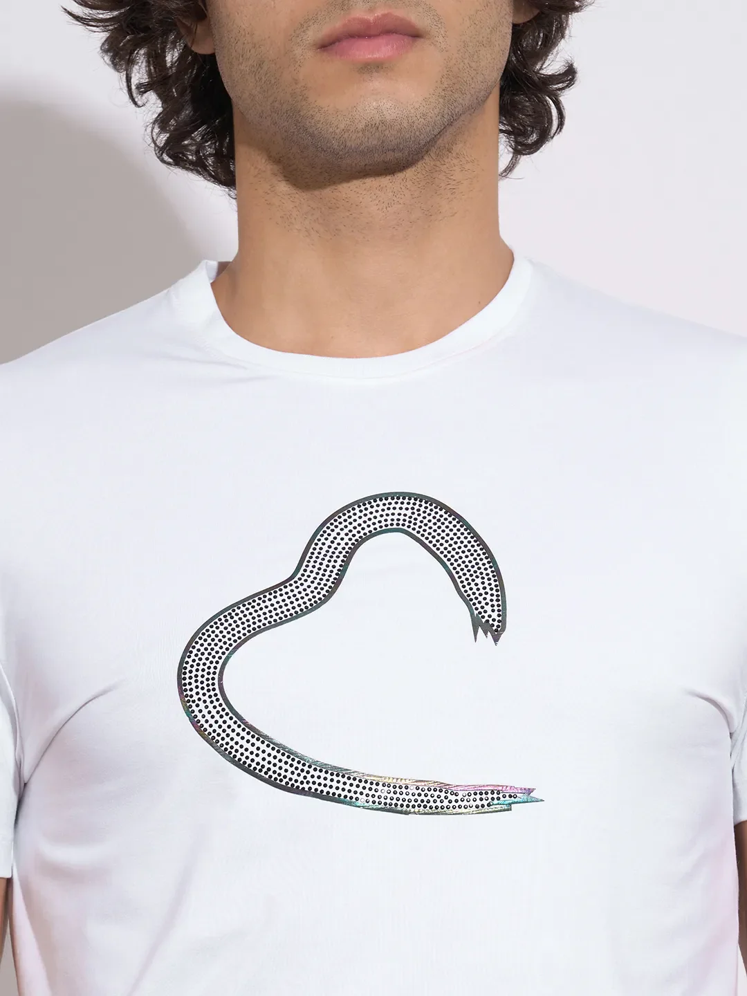 White Moderno Fit Round Neck Men's T-Shirt by Being Human Clothing - Image 5