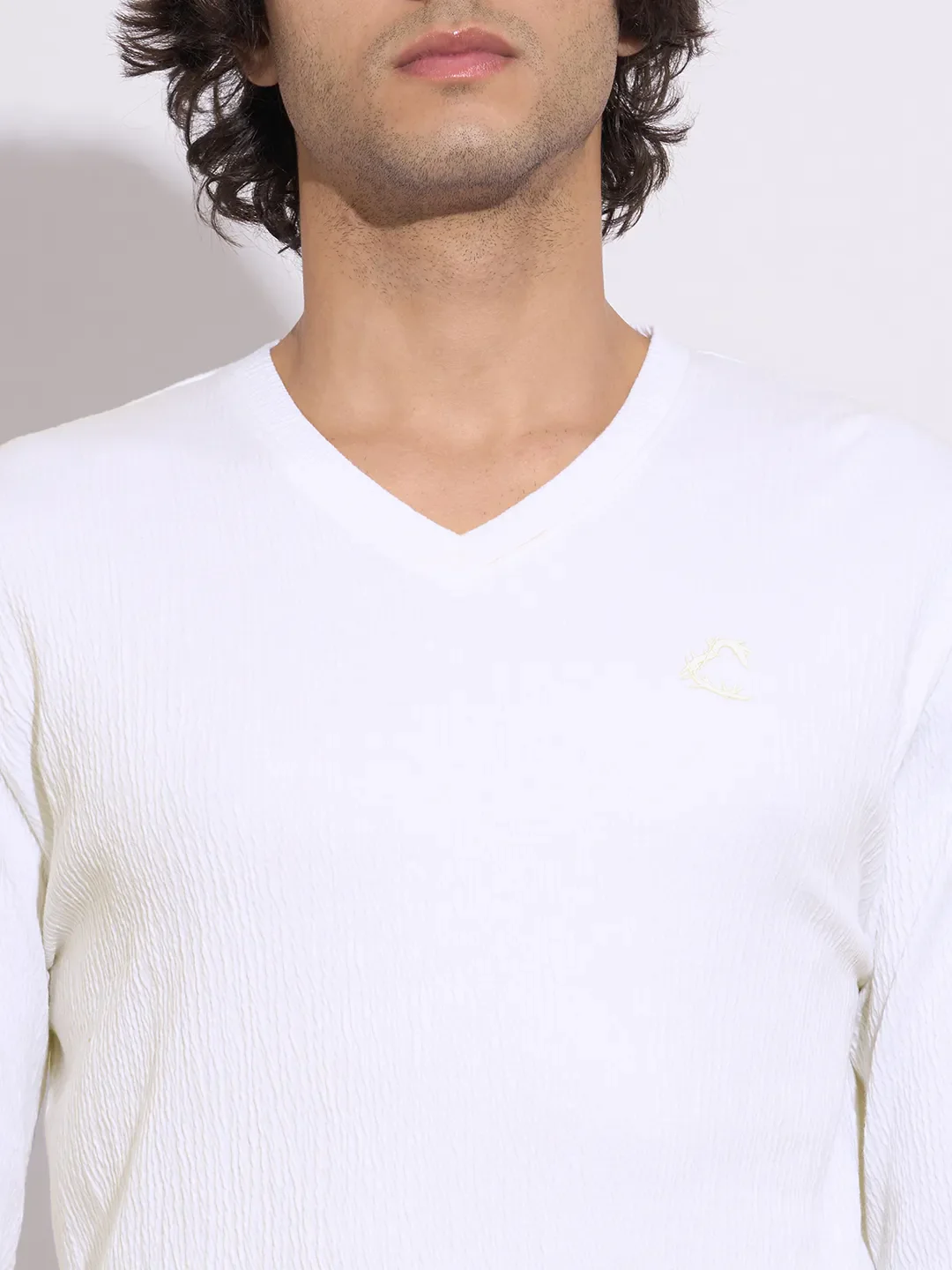 White Moderno Fit Men's Long Sleeves T-Shirt by Being Human Clothing - Image 5