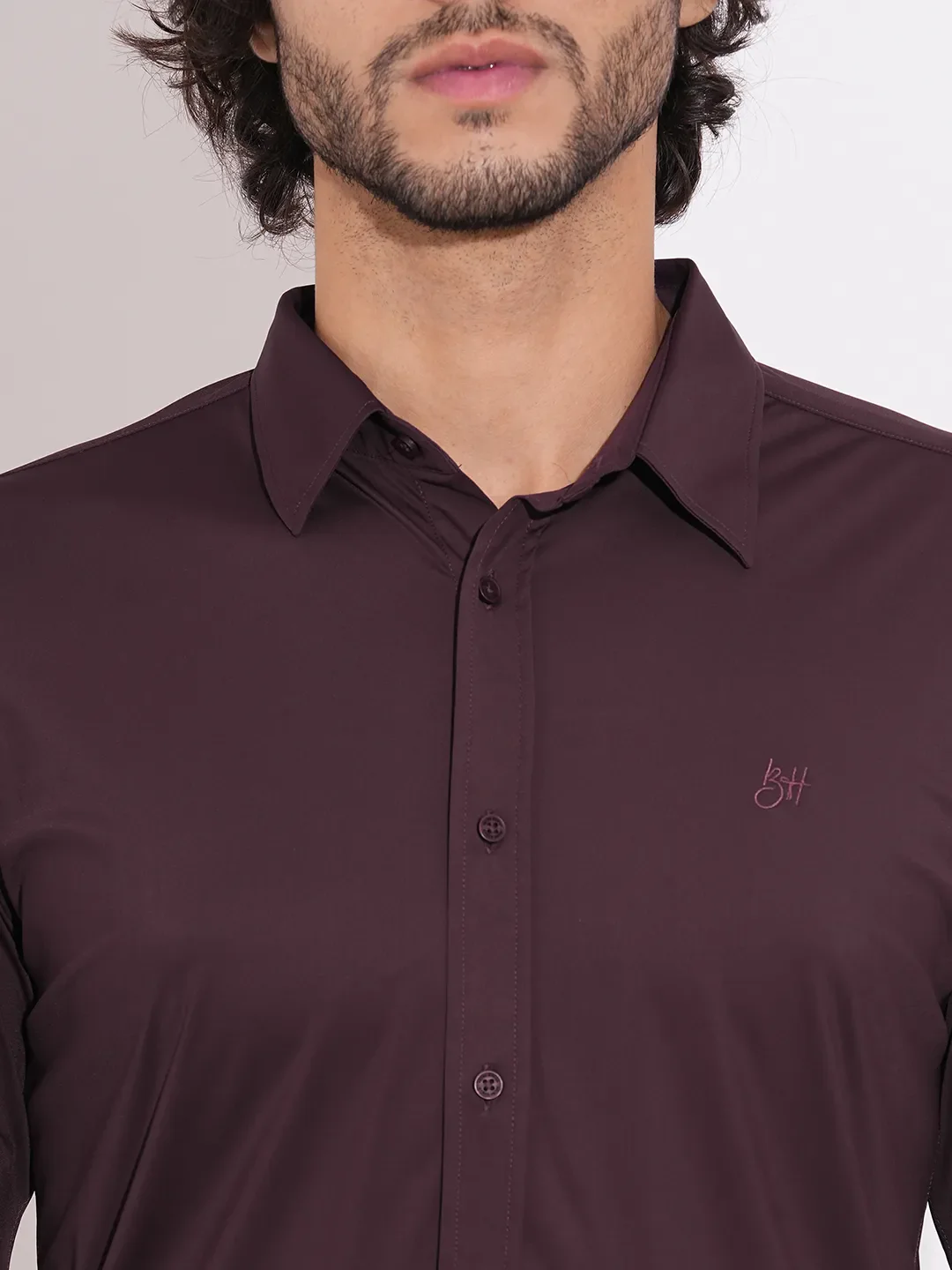 Wine Regular Fit Regular Collar Men's Shirt by Being Human Clothing - Image 5