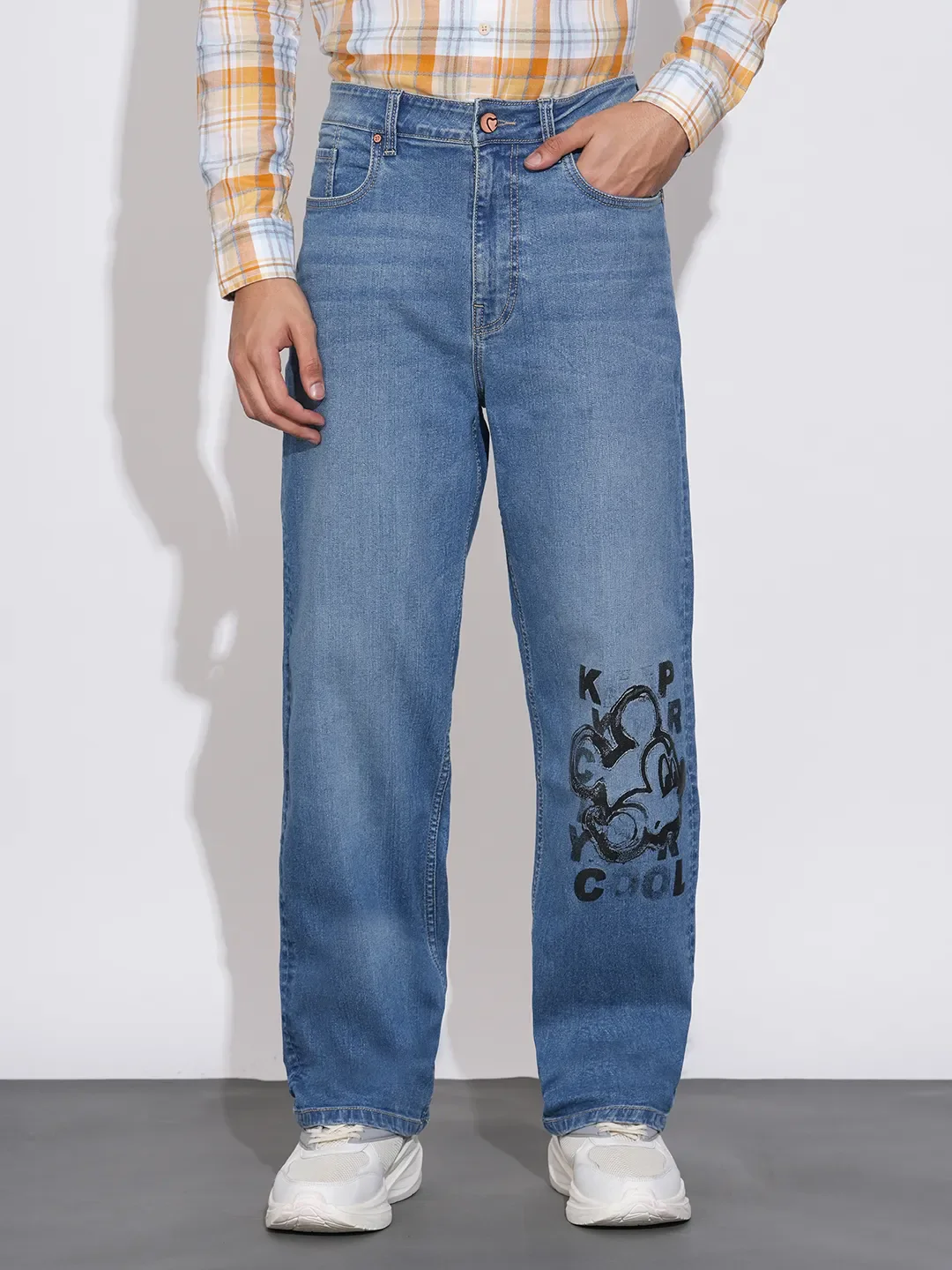 Blue Anti Fit Denims For Men By Being Human Clothing