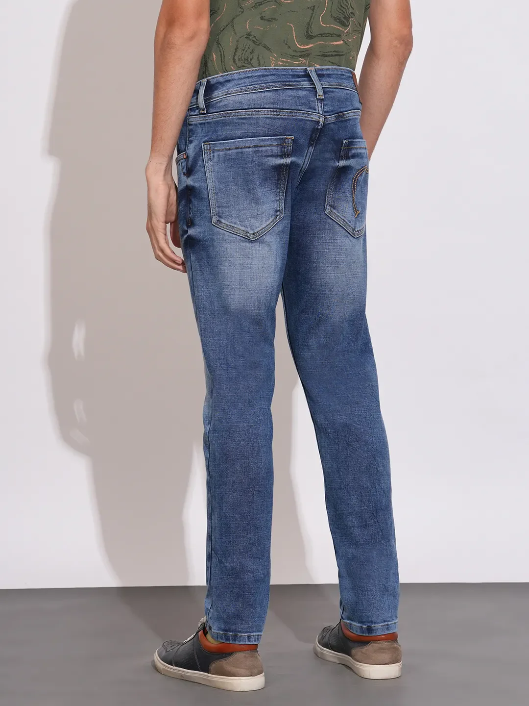 Blue Skinny Fit Denims For Men By Being Human Clothing - Image 3