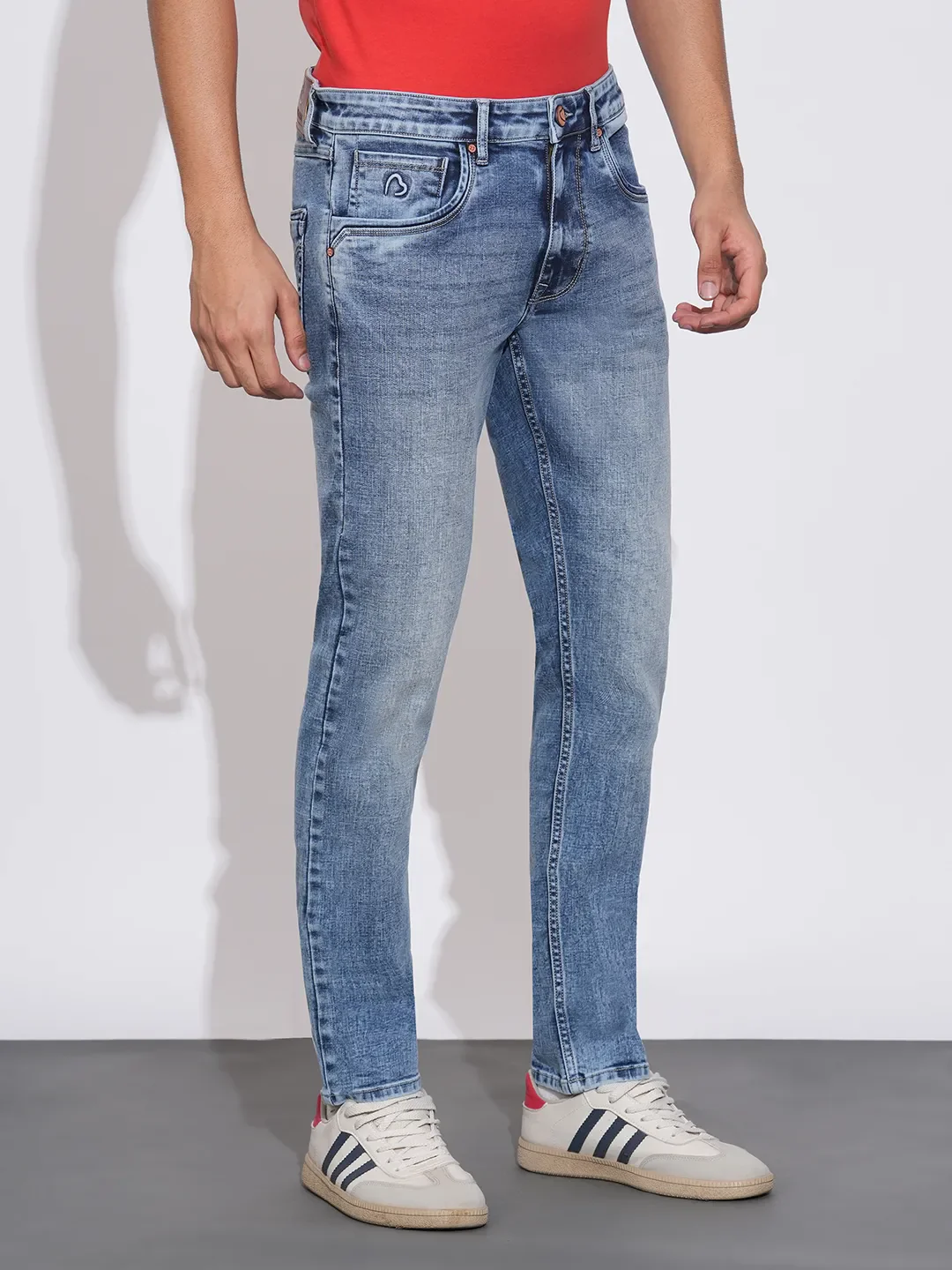 Blue Slim Fit Denims For Men By Being Human Clothing - Image 2