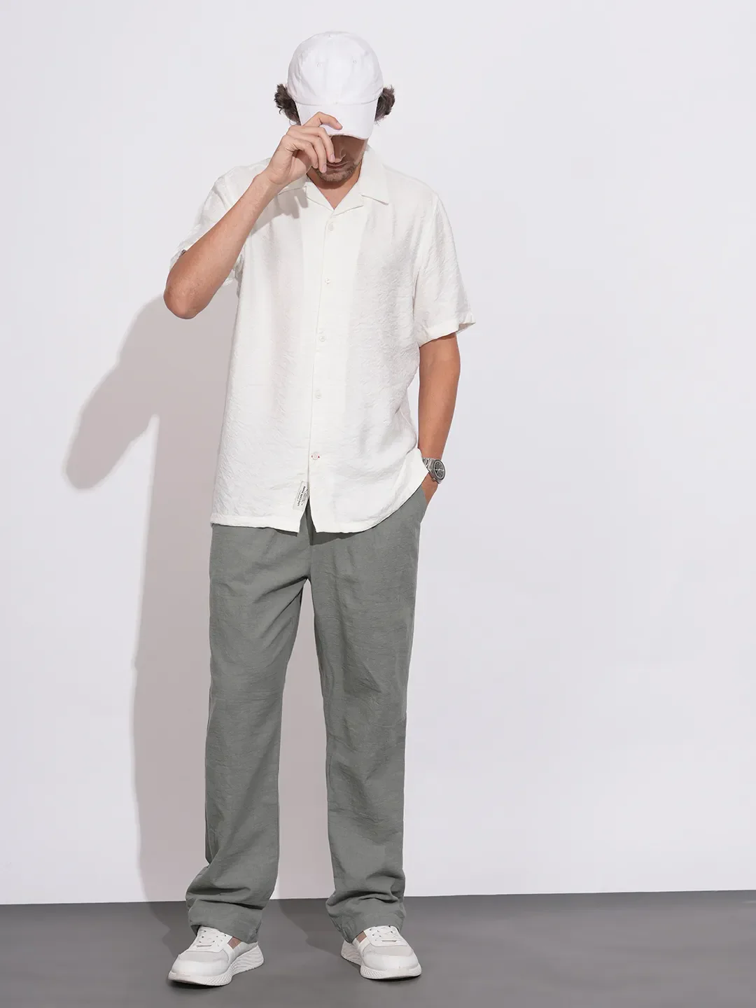 Mint Regular Fit Cargos for Men By Being Human Clothing - Image 4