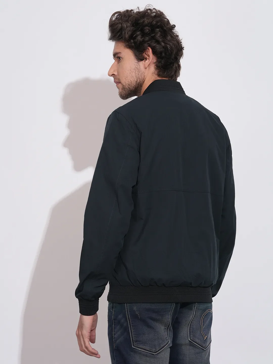 Blue Regular Fit Long Sleeves Polyester Men's Jacket by Being Human Clothing - Image 3