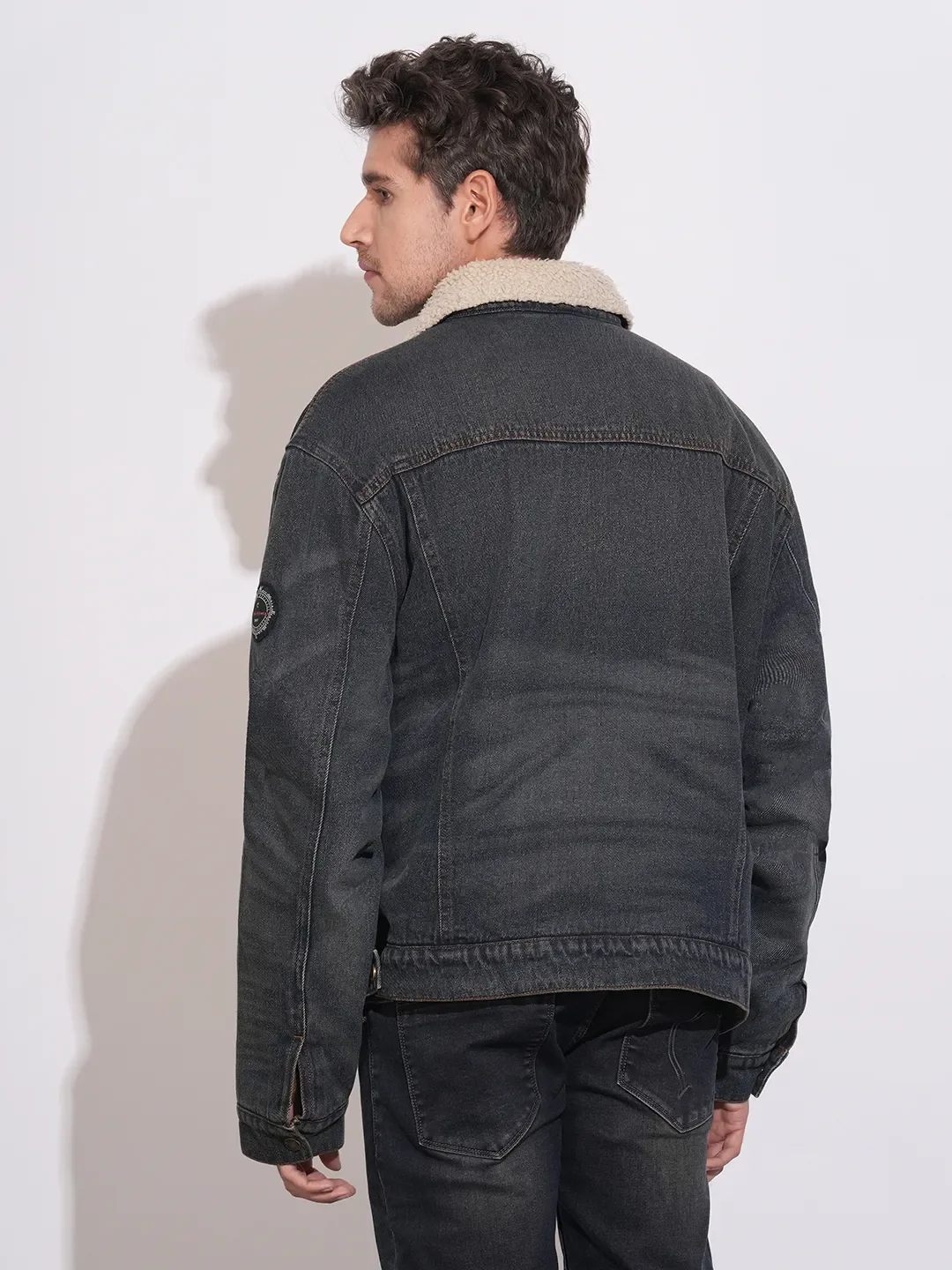 Blue Regular Fit Long Sleeves Polyester Men's Jacket by Being Human Clothing - Image 3