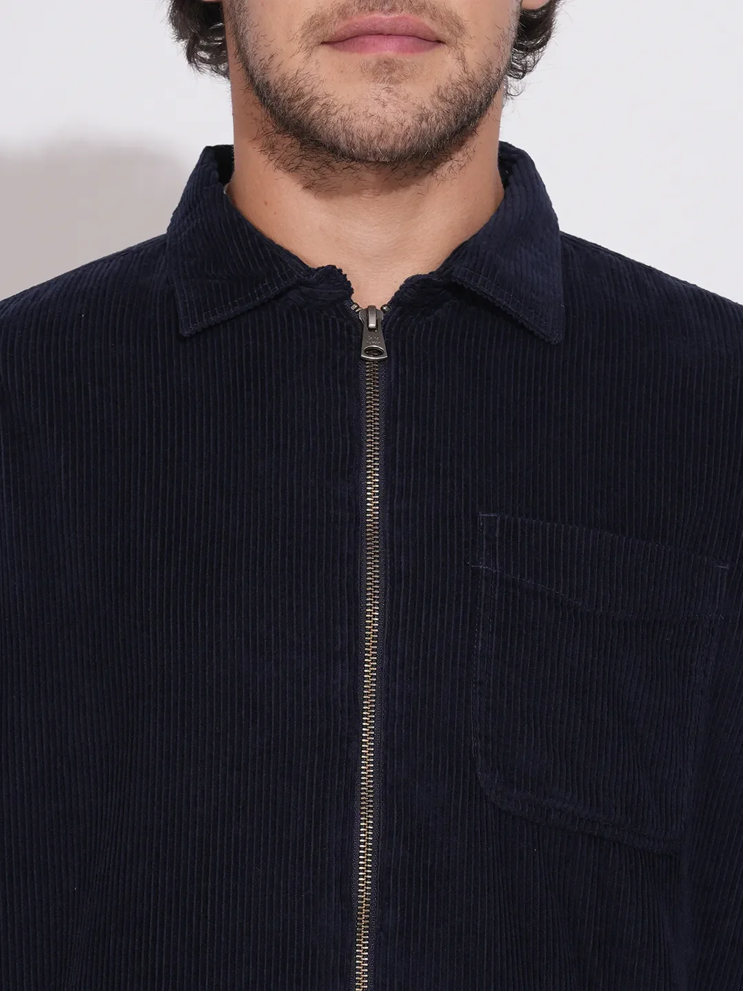 Navy Regular Fit Regular Collar Men's Shacket by Being Human Clothing - Image 5