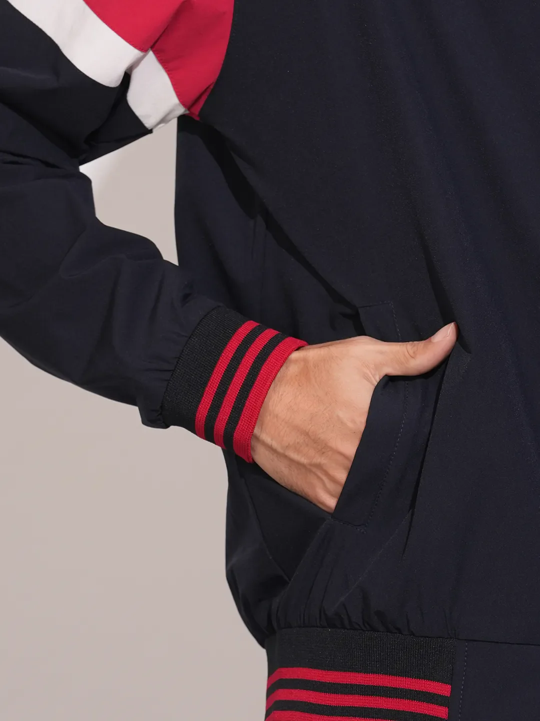Blue Regular Fit Long Sleeves Polyester Men's Jacket by Being Human Clothing - Image 7