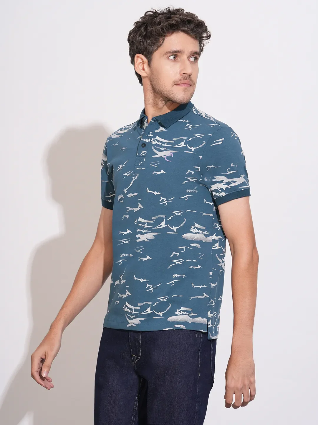 Navy Regular Fit Men's Polo T-Shirt by Being Human Clothing - Image 2
