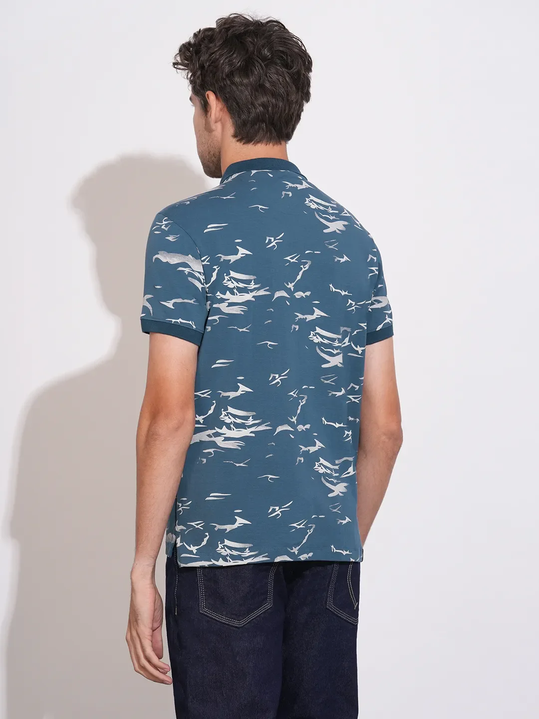 Navy Regular Fit Men's Polo T-Shirt by Being Human Clothing - Image 3