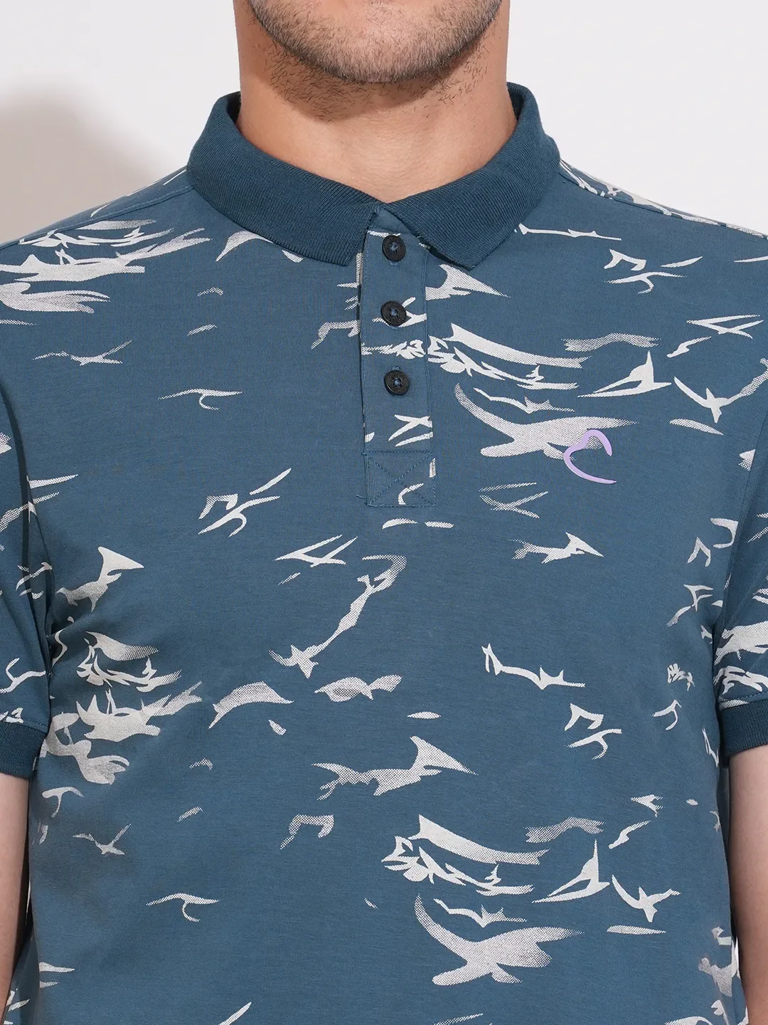 Navy Regular Fit Men's Polo T-Shirt by Being Human Clothing - Image 5